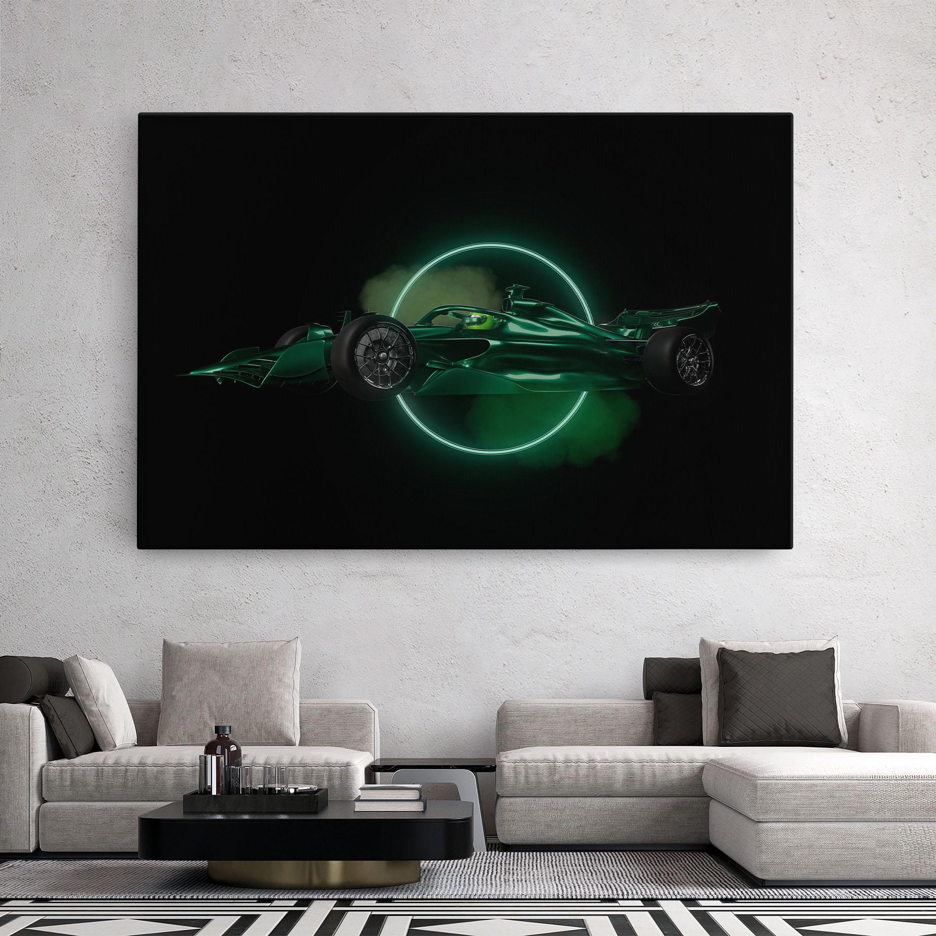 Tablou Canvas Green Racing Car mockup 2