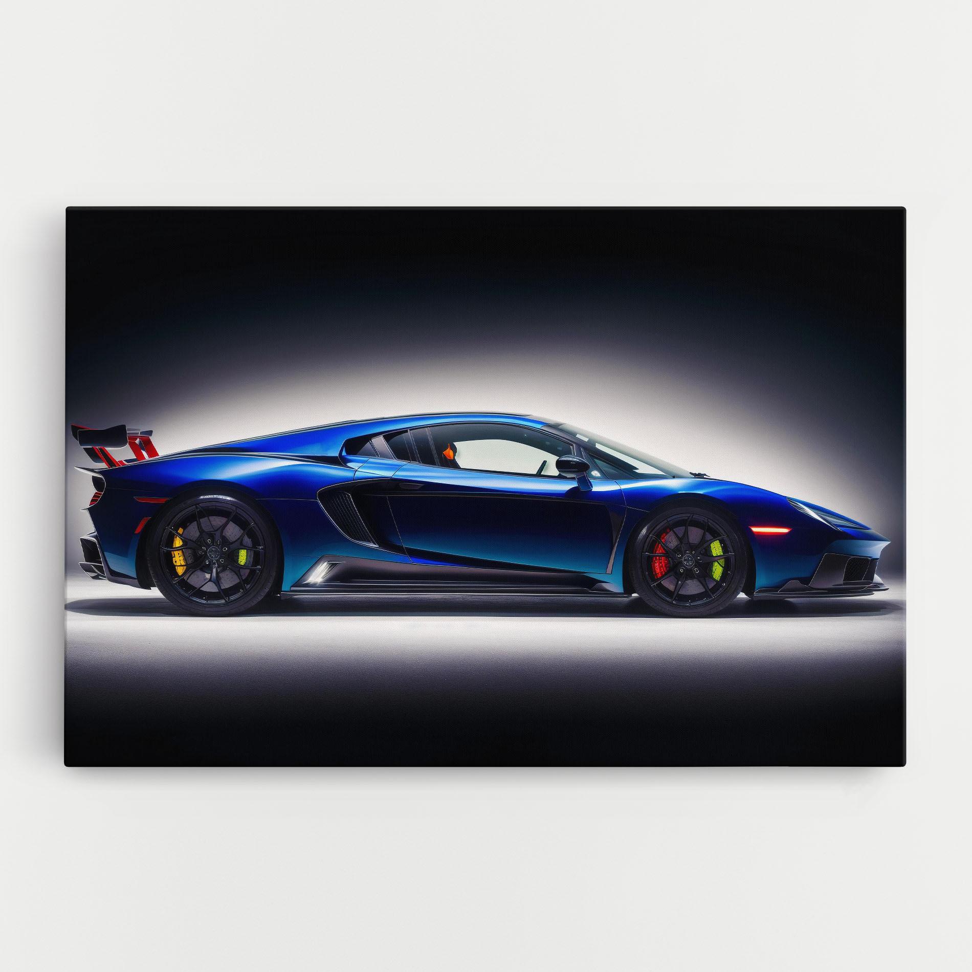 Tablou Canvas Blue Hypercar Side mockup 0