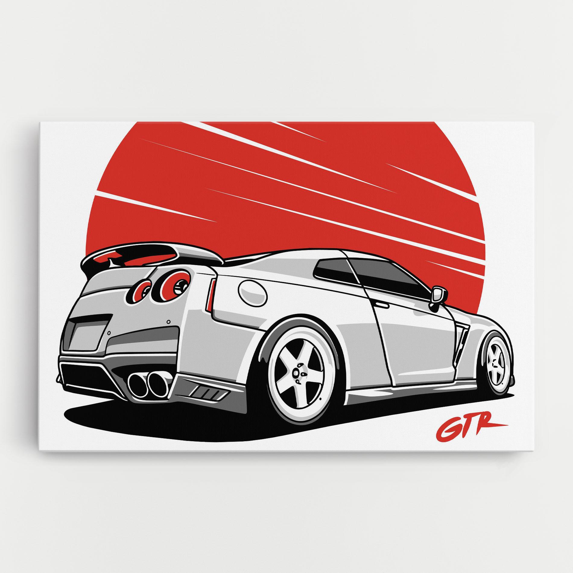 Tablou Canvas Grey Gtr Car mockup 0