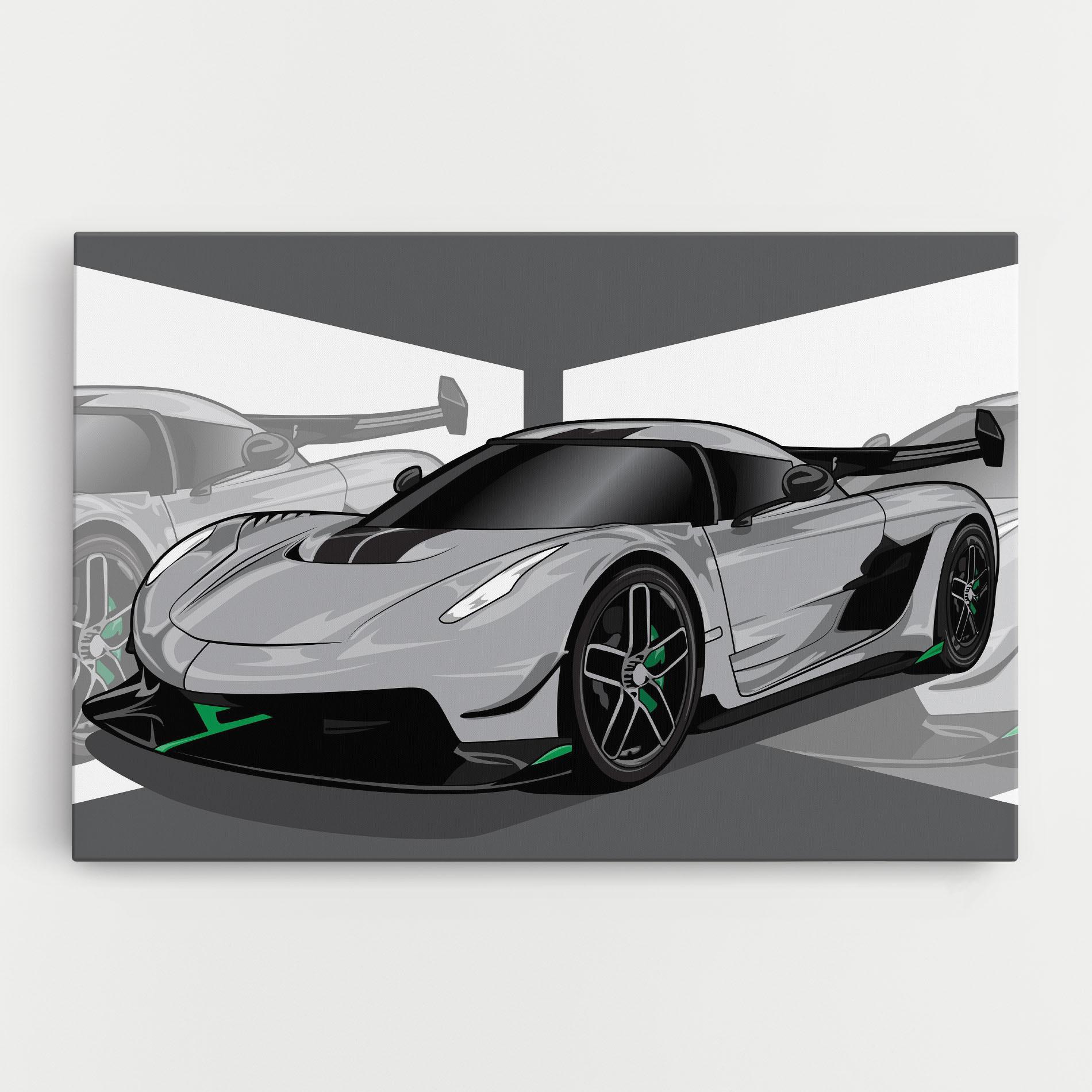Tablou Canvas Grey Sport Car mockup 0