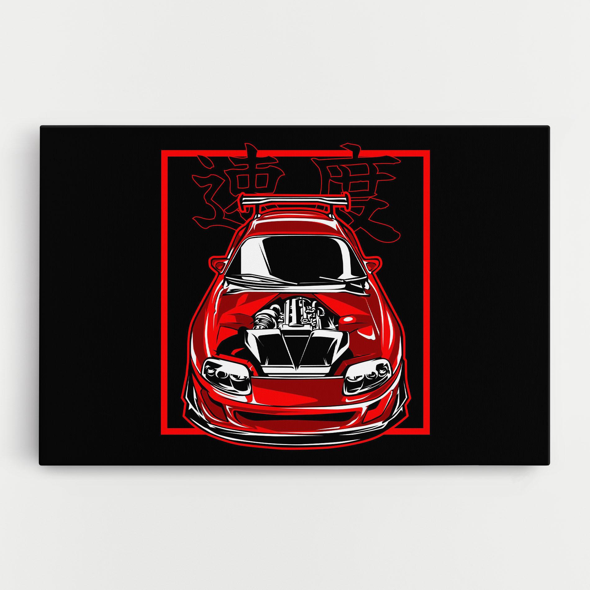 Tablou Canvas Japanese Red Car mockup 0