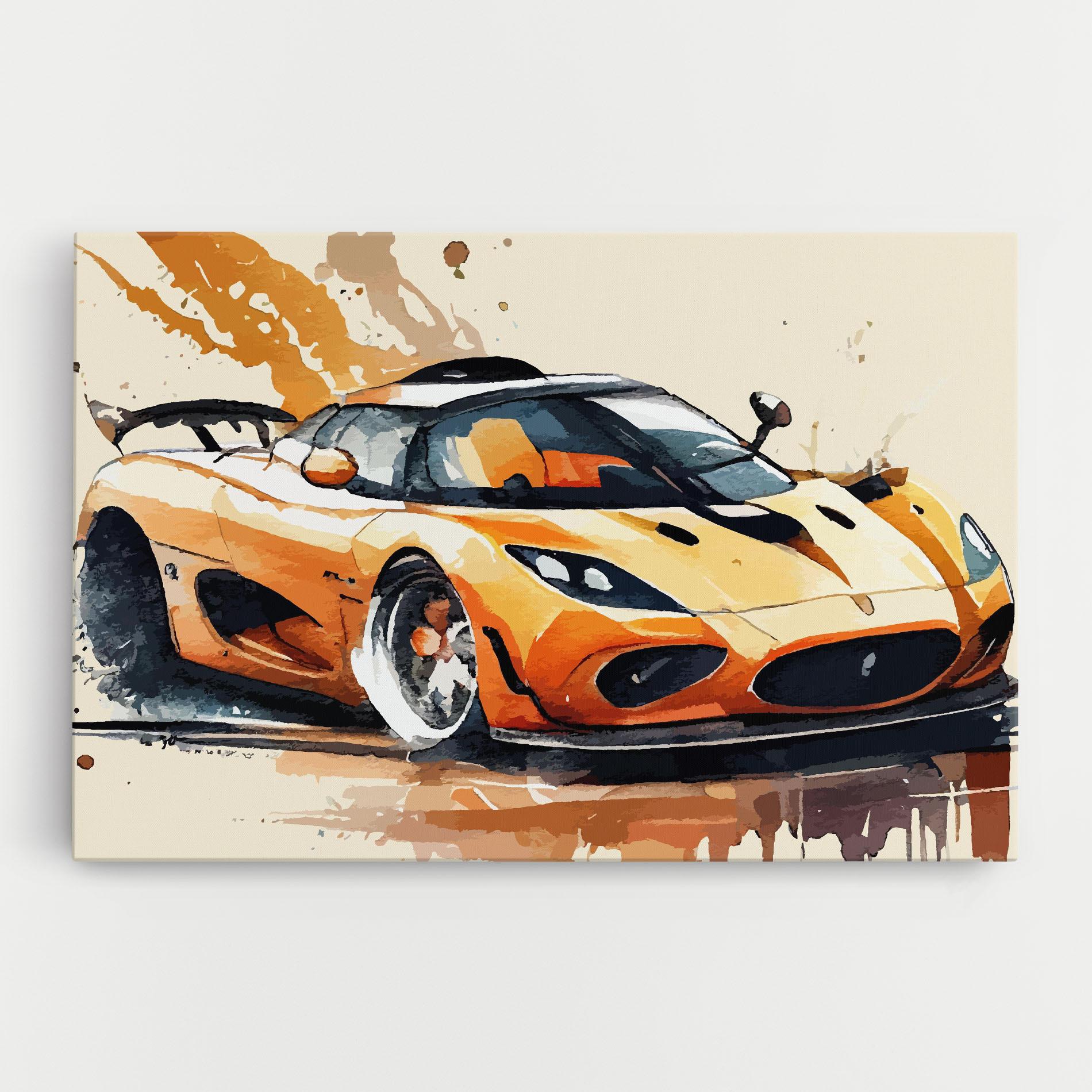 Tablou Canvas Orange Paint Car mockup 0