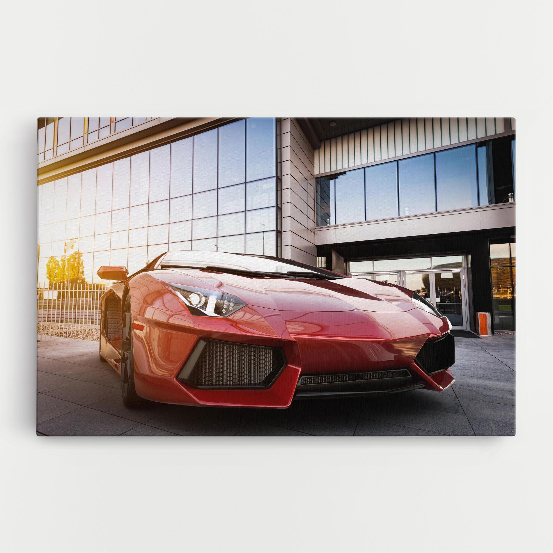 Tablou Canvas Red Lambo Outside mockup 0