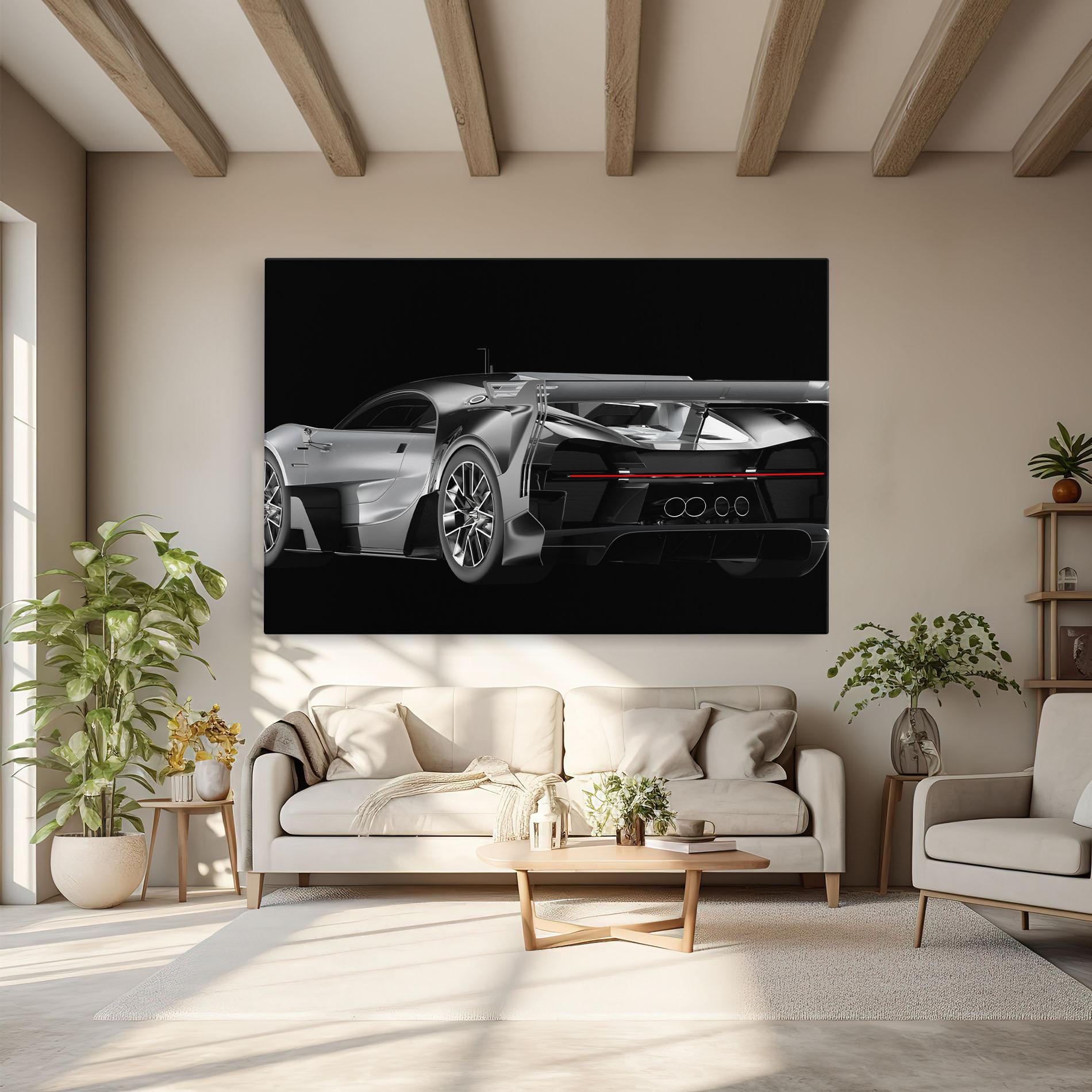 Tablou Canvas Black Rear Hypercar mockup 6