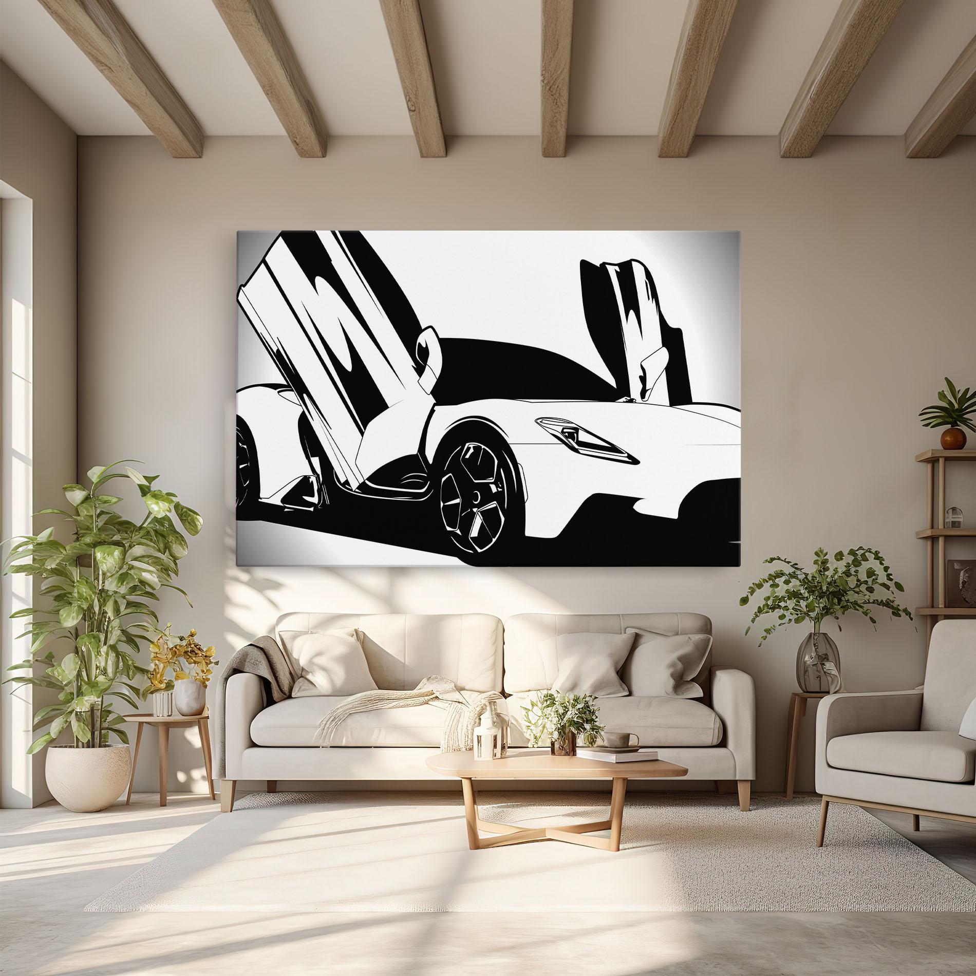 Tablou Canvas Black White Car mockup 6