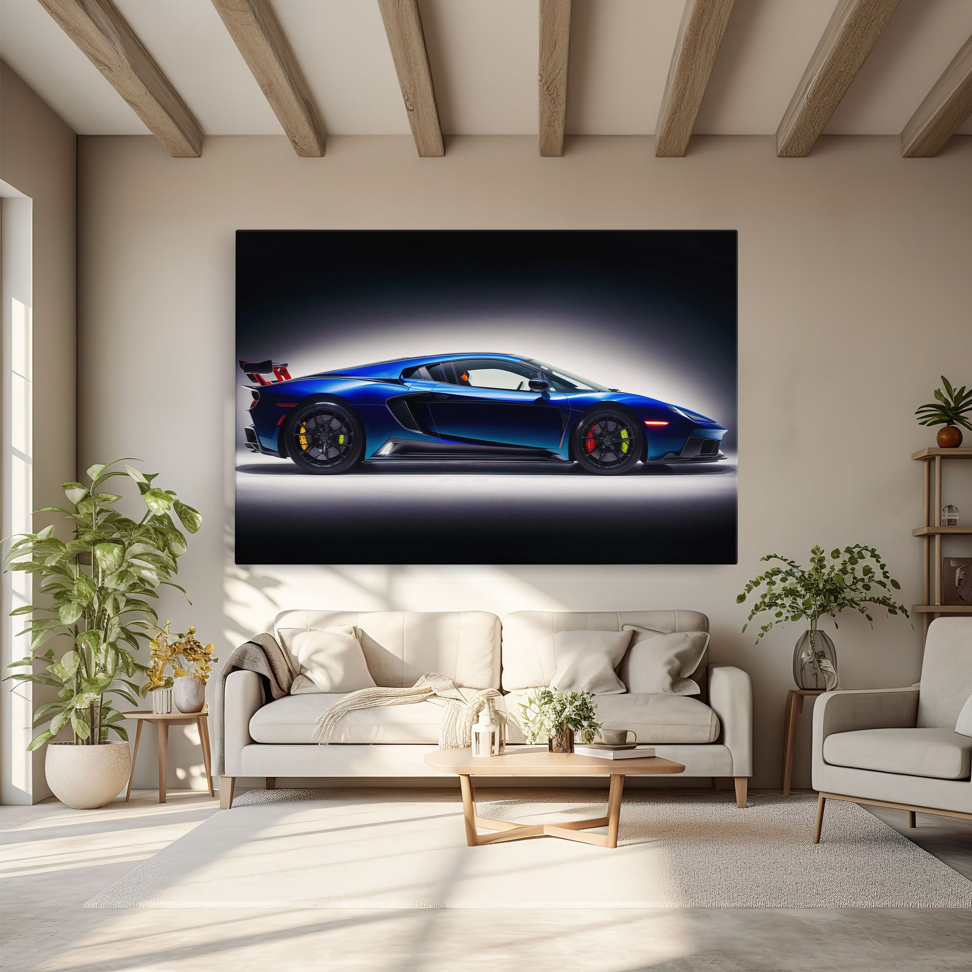 Blue Hypercar Side mockup 6