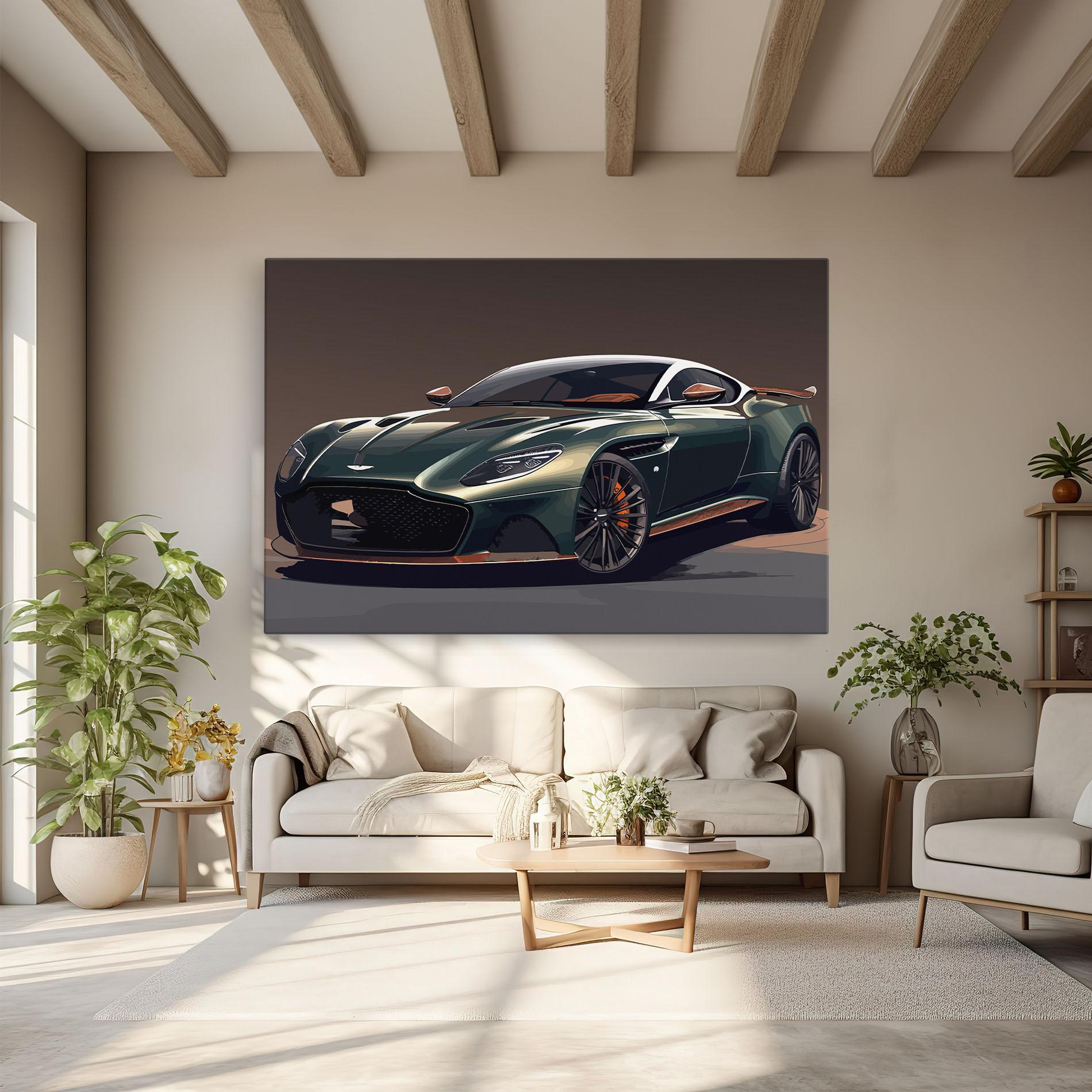 Tablou Canvas Dark Green Car mockup 6