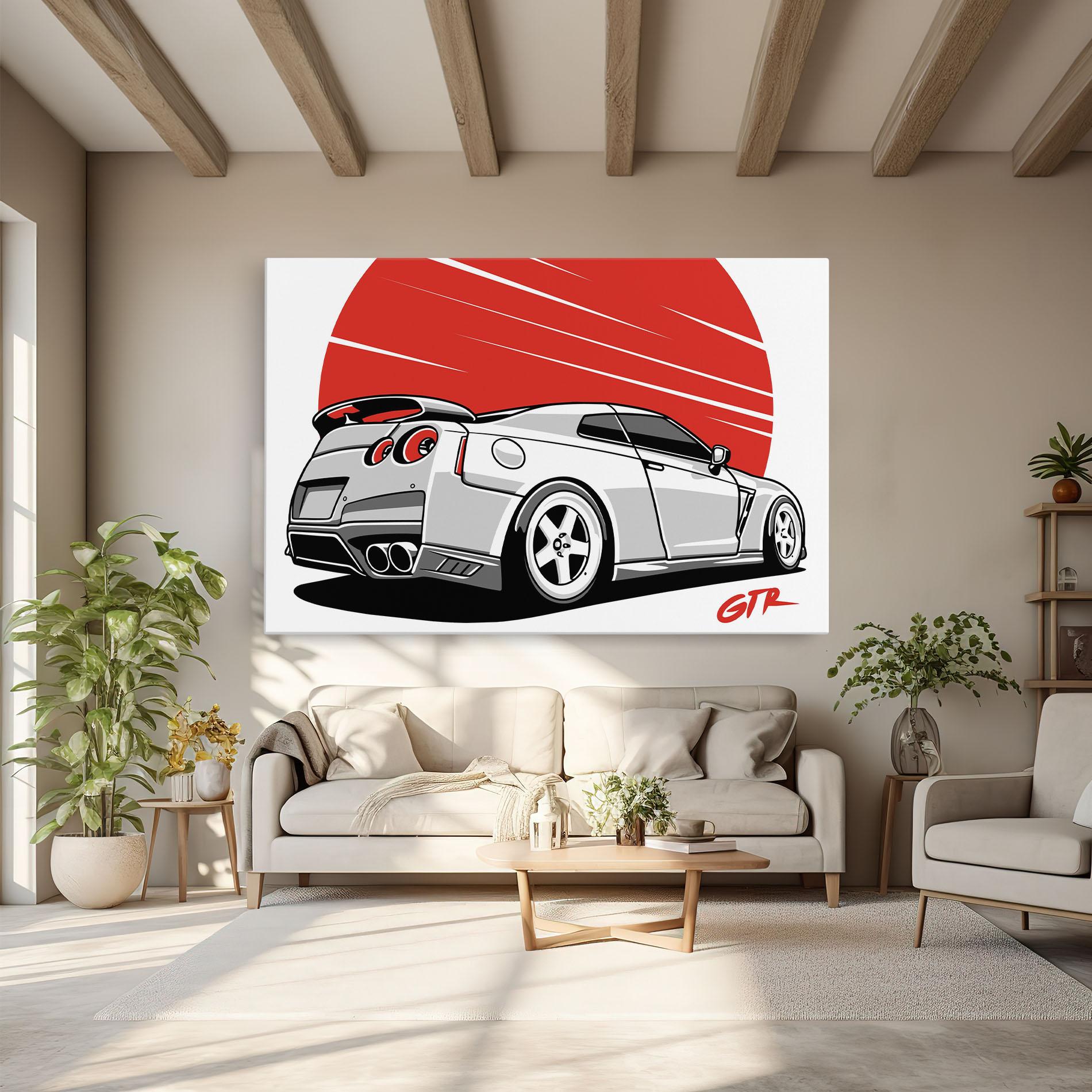 Tablou Canvas Grey Gtr Car mockup 6