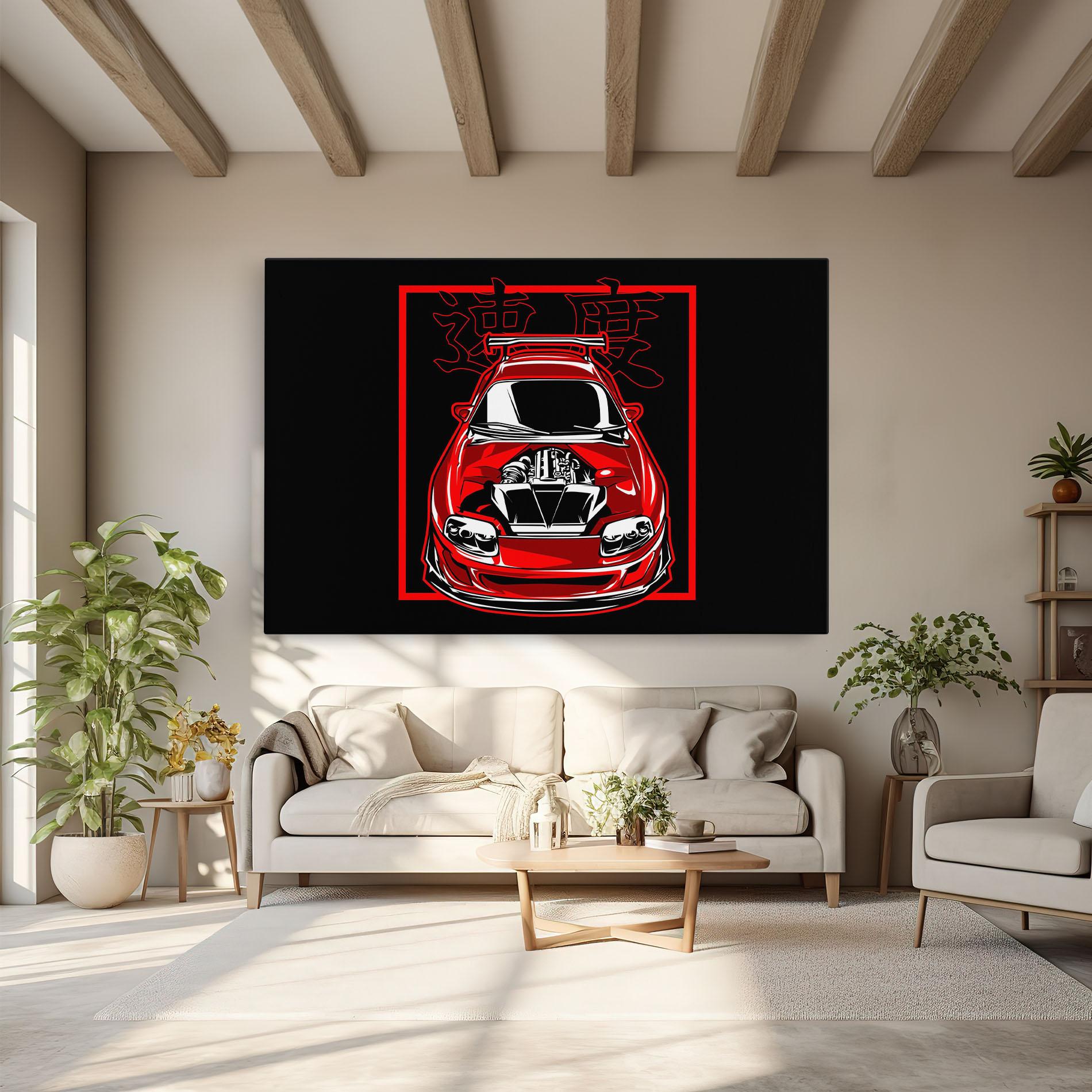 Tablou Canvas Japanese Red Car mockup 6