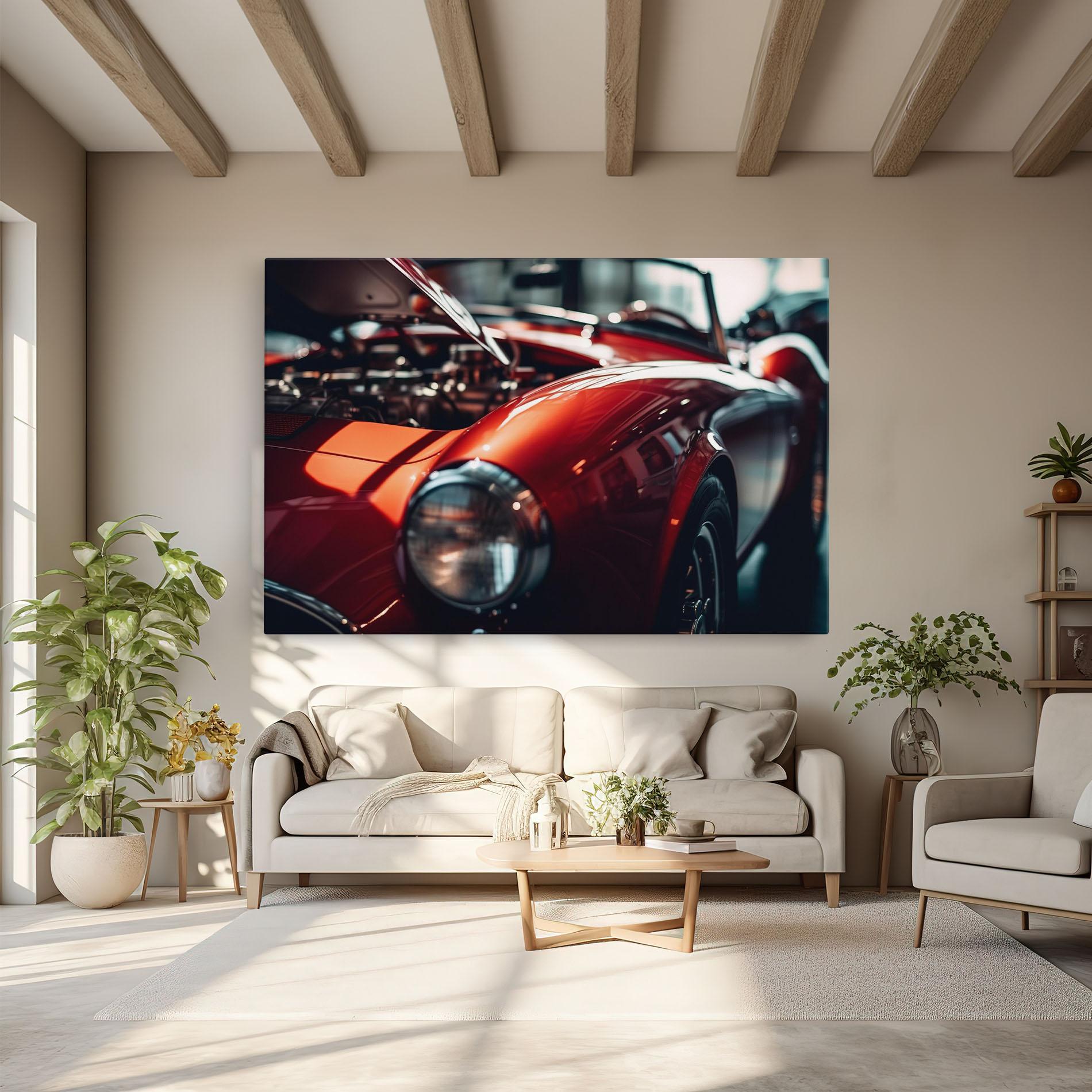 Tablou Canvas Old Vintage Red Car mockup 6