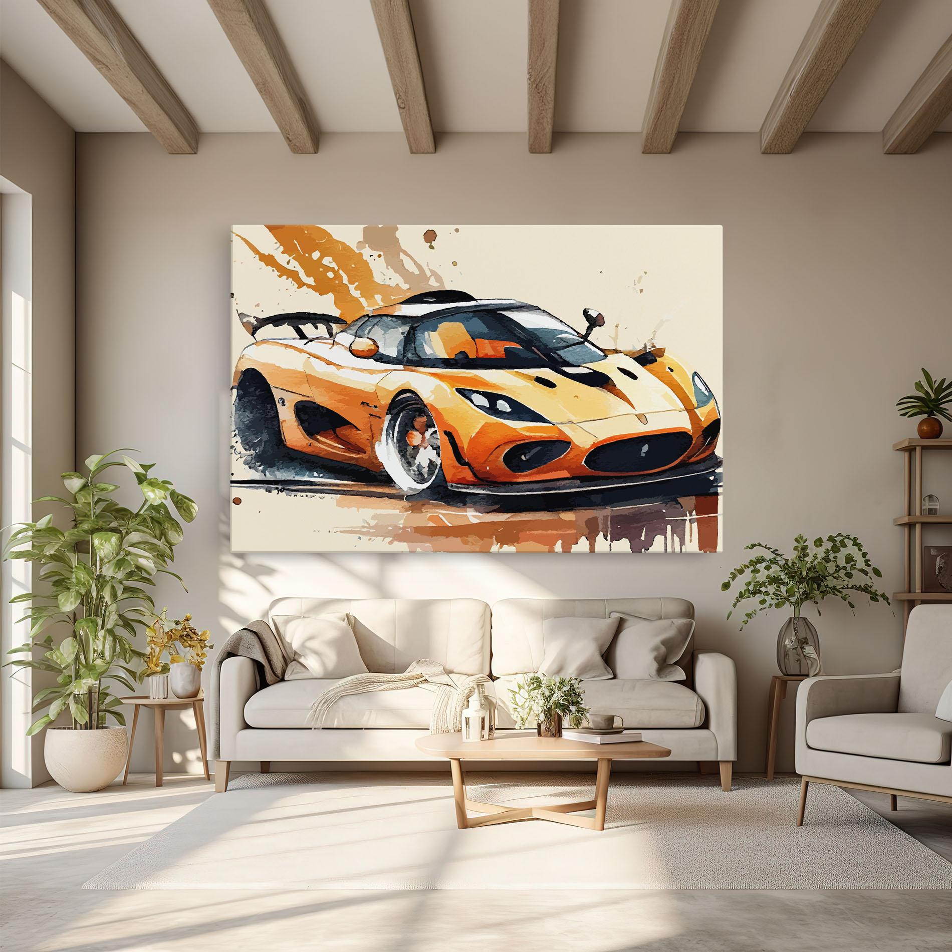 Tablou Canvas Orange Paint Car mockup 6