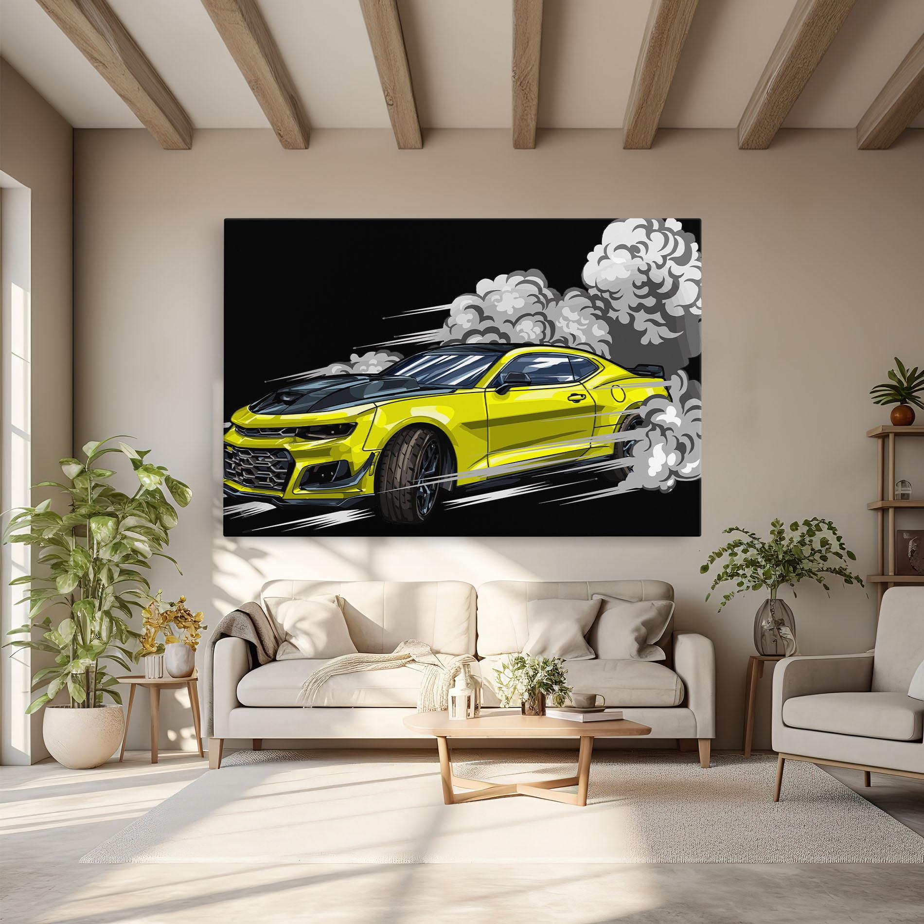 Tablou Canvas Racing Car Smoke mockup 6