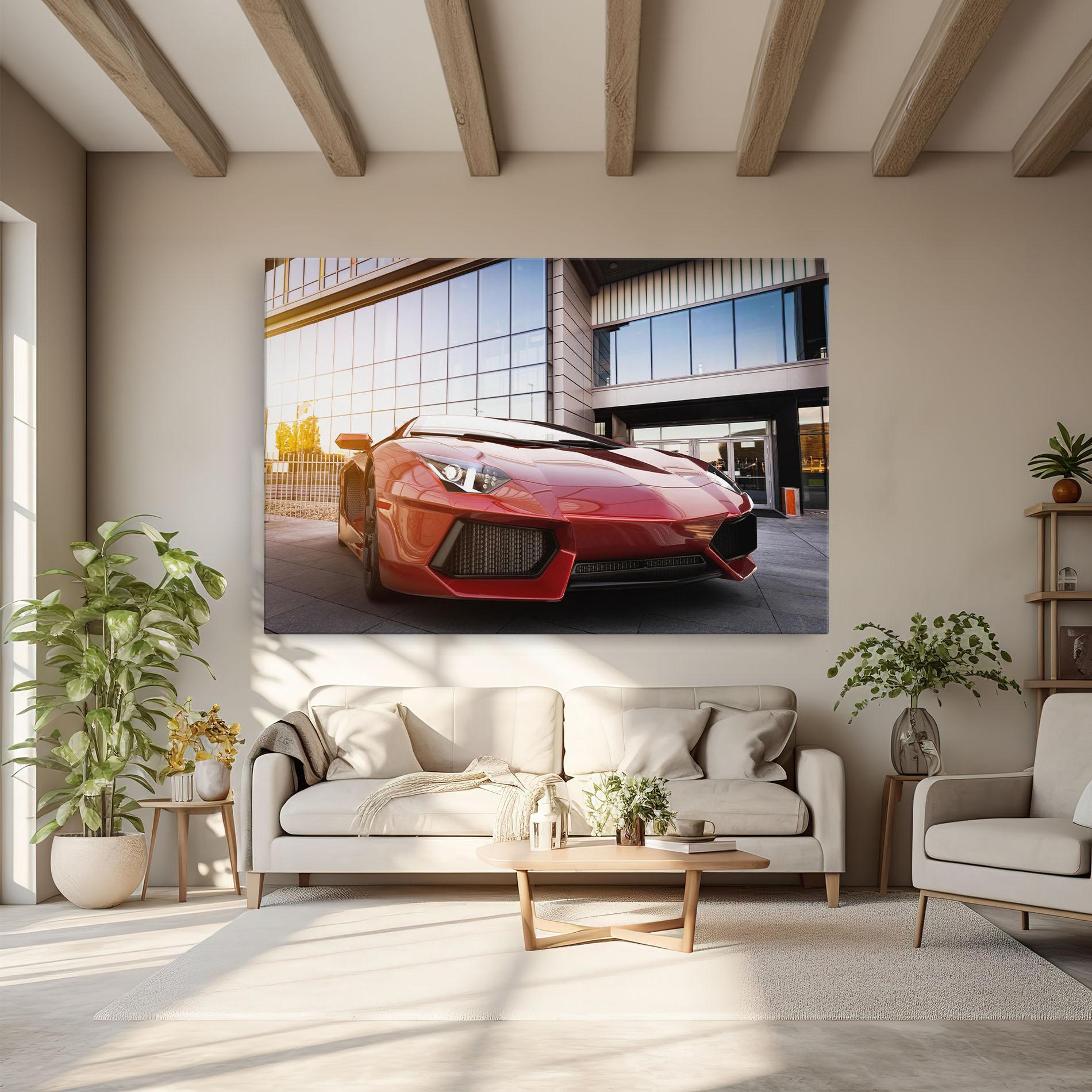 Tablou Canvas Red Lambo Outside mockup 6