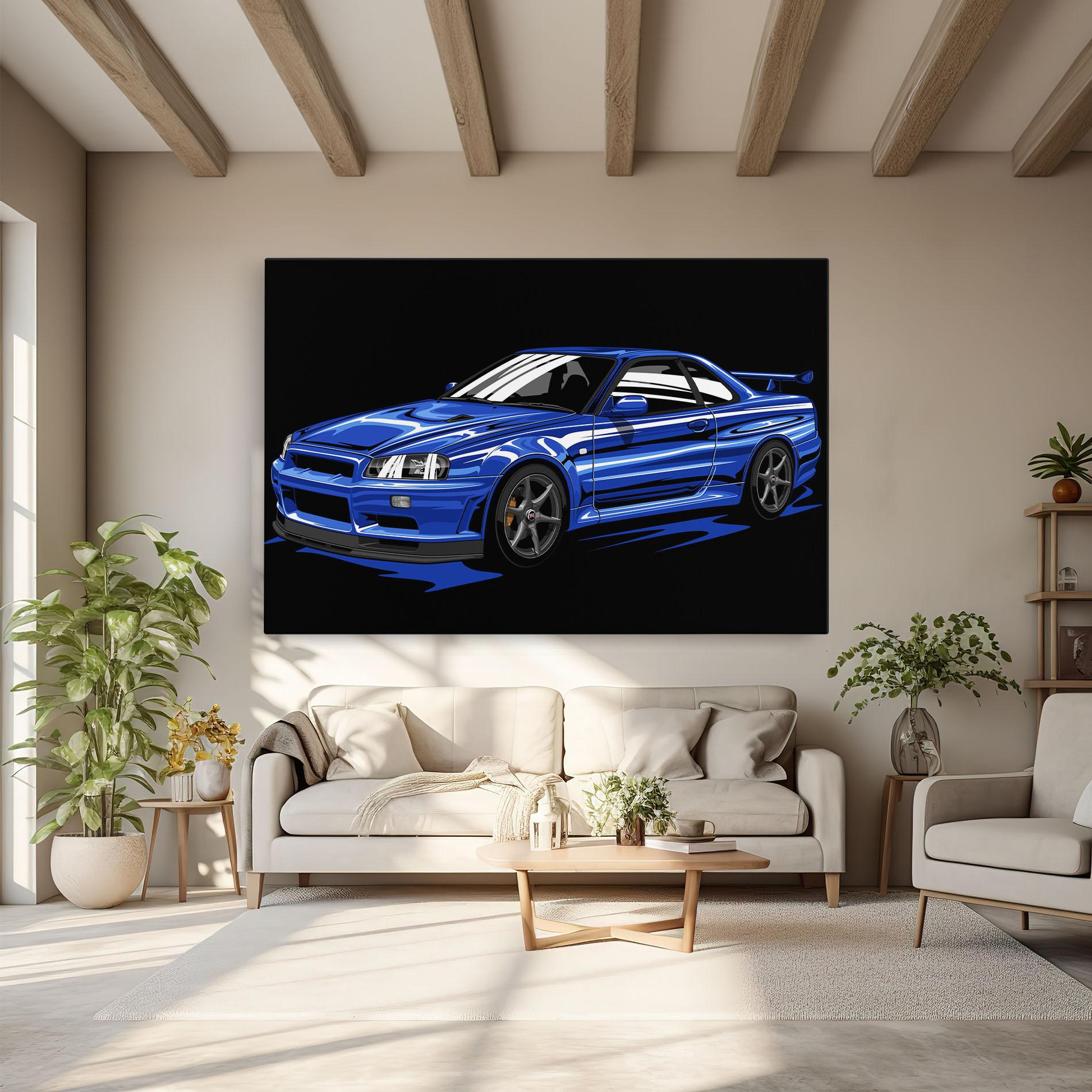 Tablou Canvas Sport Blue Car mockup 6