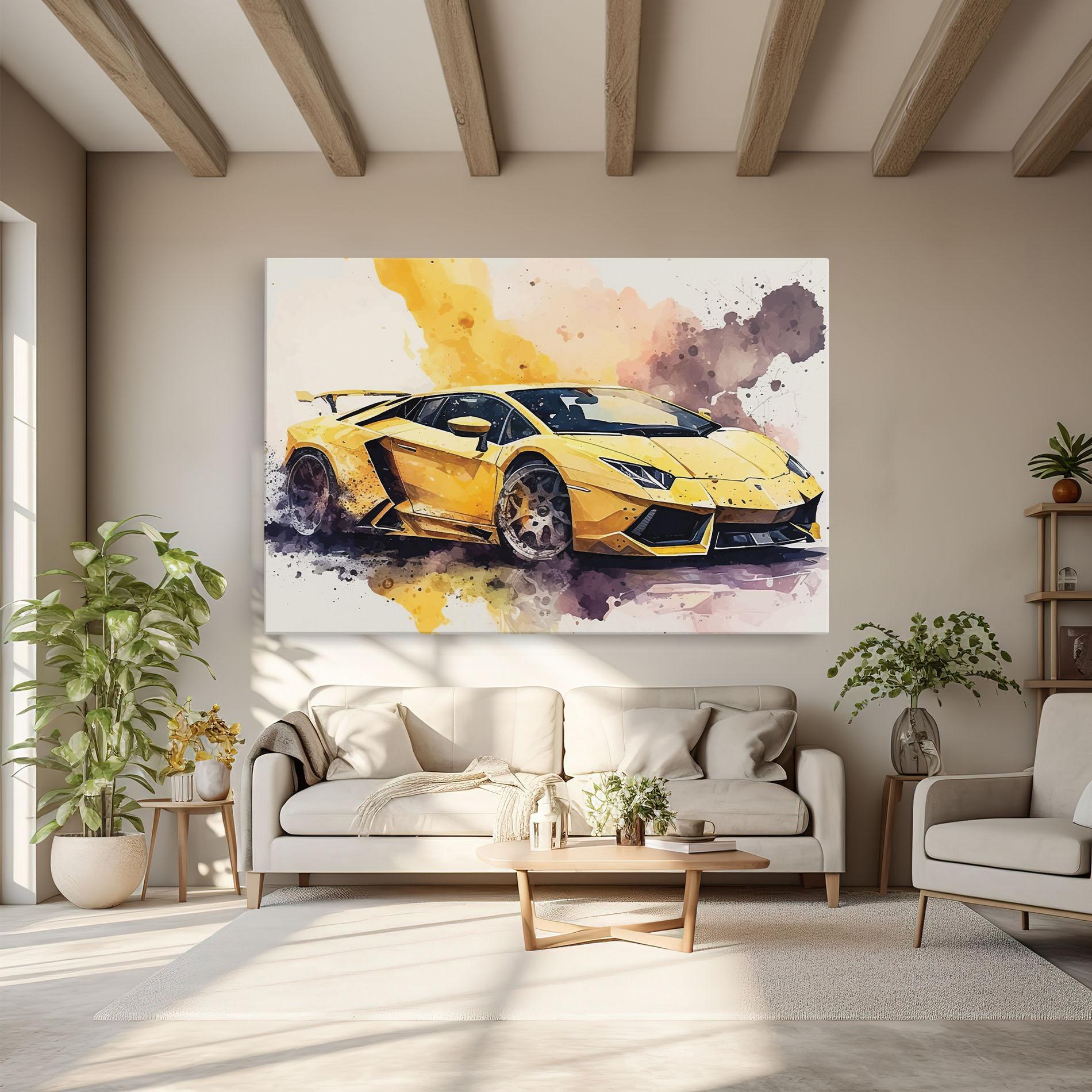 Tablou Canvas Watercolor Sport Car mockup 6