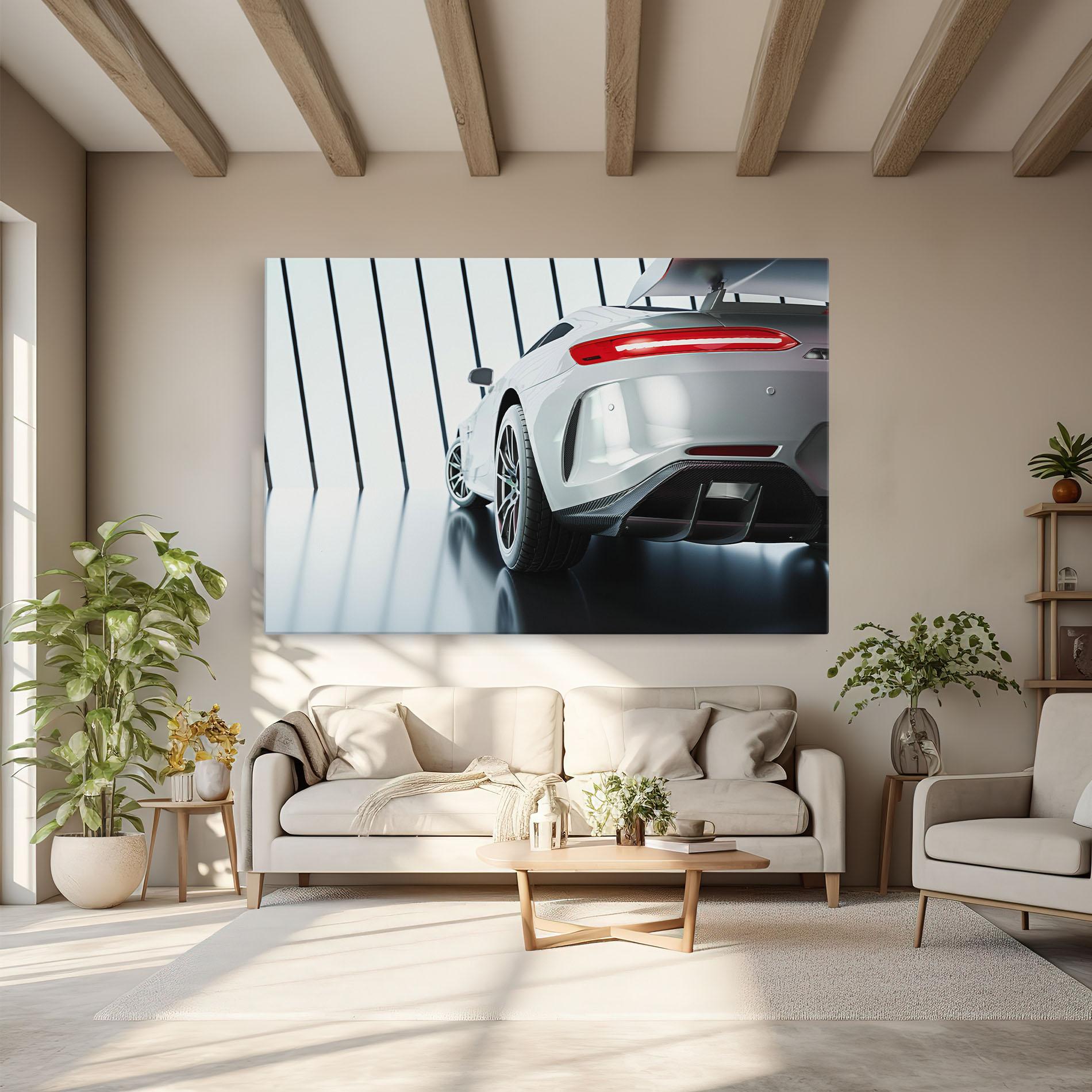 Tablou Canvas White Mercedes Amg mockup 6