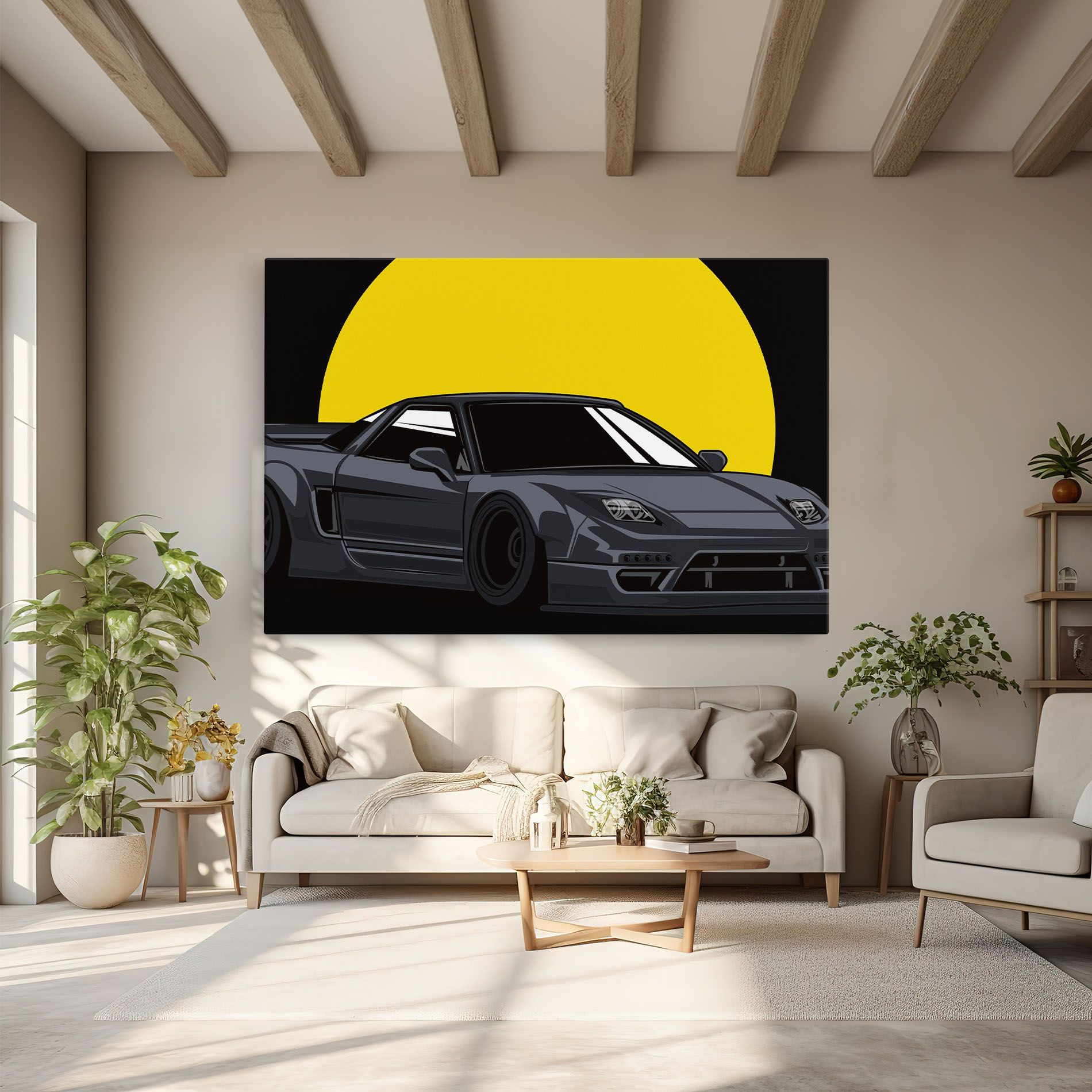 Yellow Sun Car mockup 6