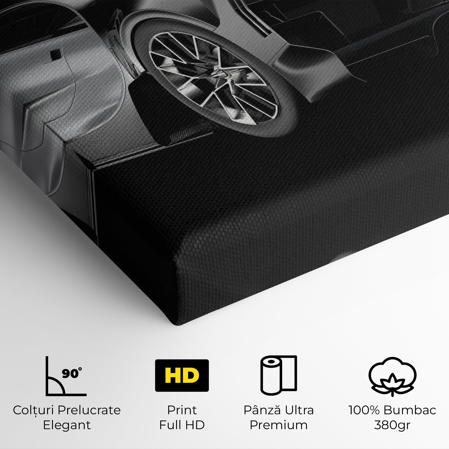 Tablou Canvas Black Rear Hypercar mockup 4