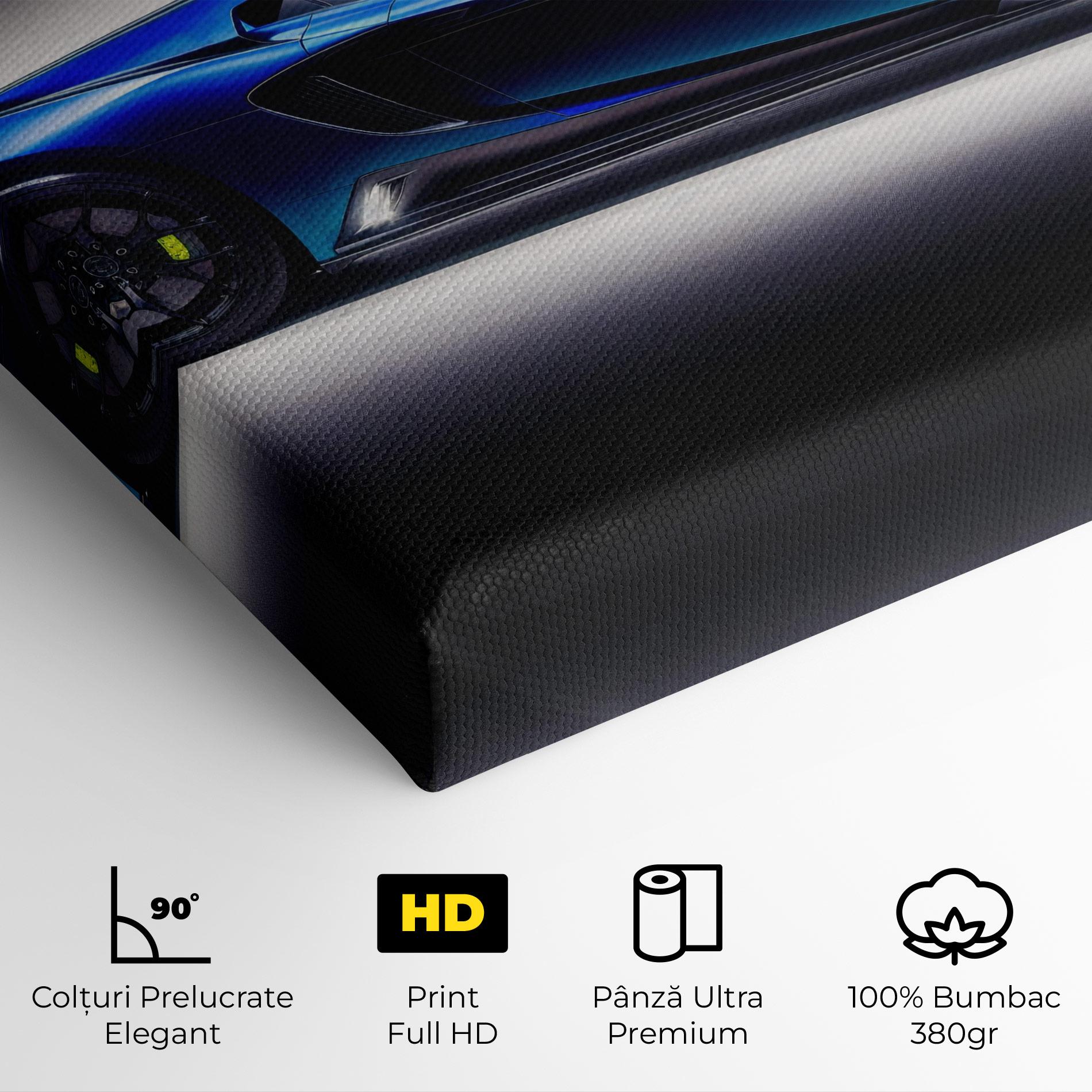 Tablou Canvas Blue Hypercar Side mockup 4