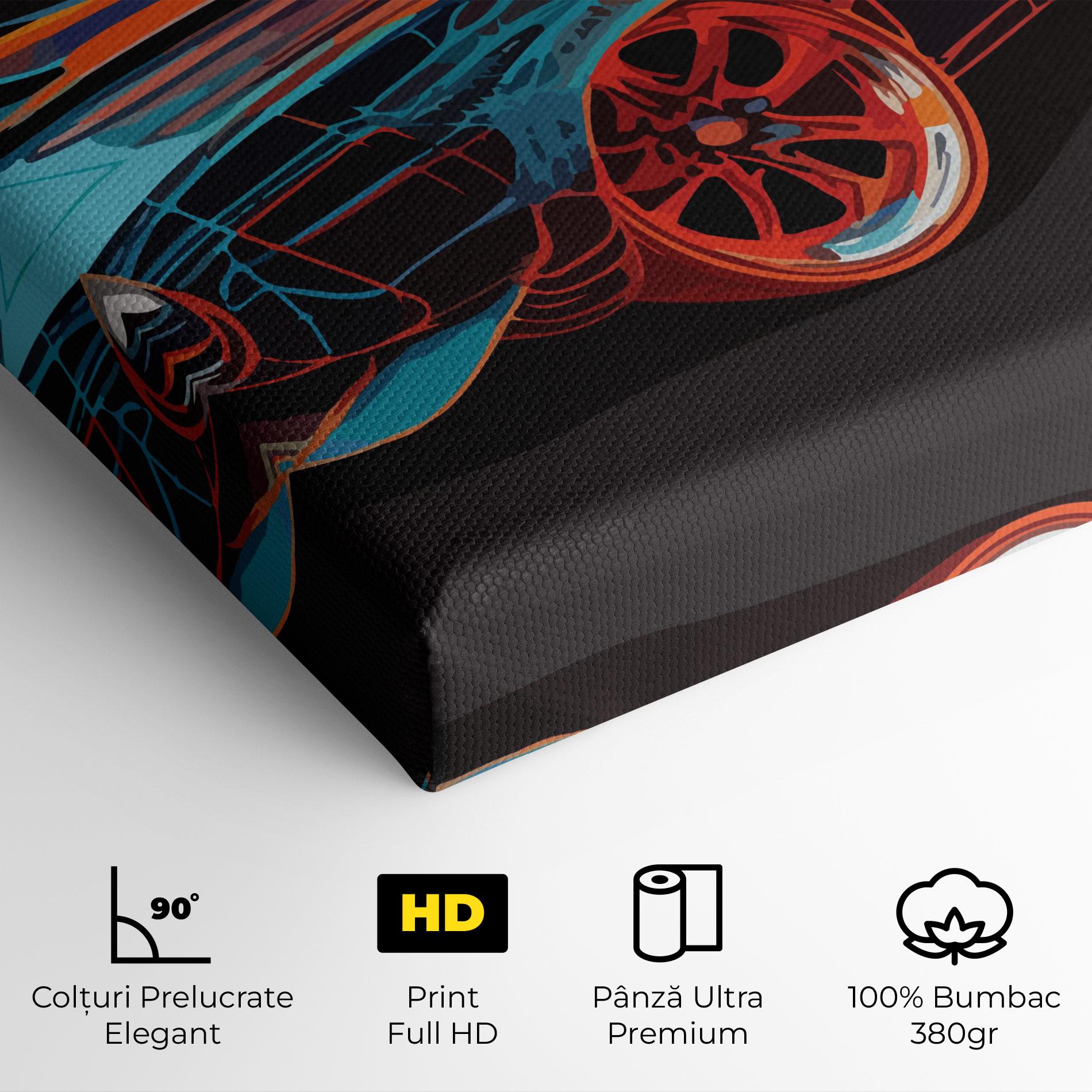 Tablou Canvas Blue Orange Car mockup 4