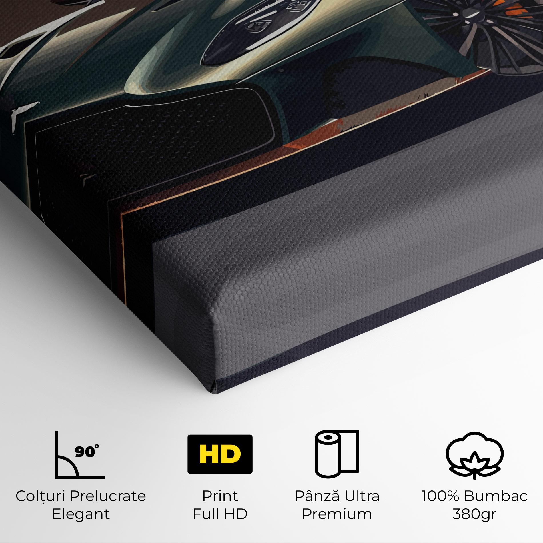 Tablou Canvas Dark Green Car mockup 4