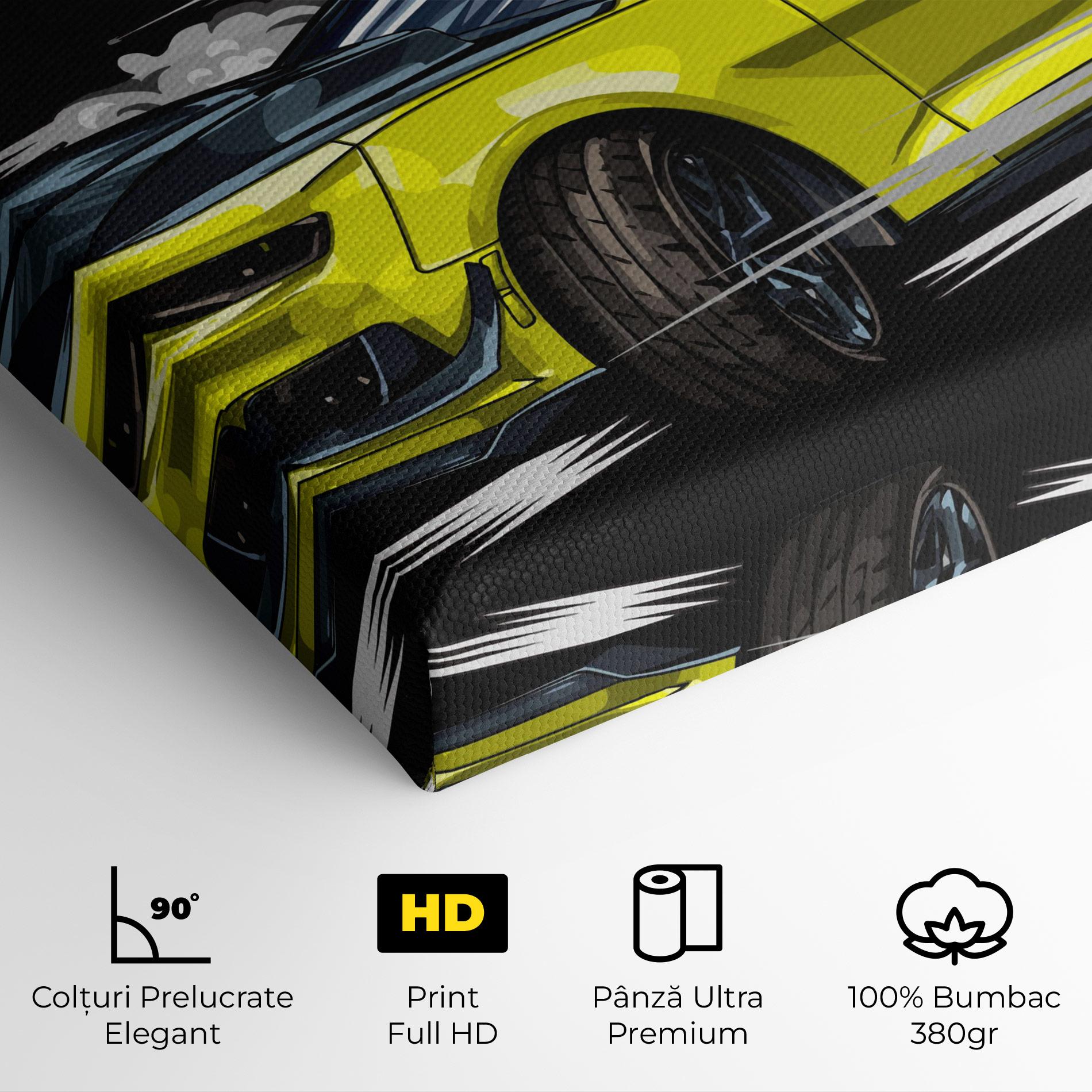 Tablou Canvas Racing Car Smoke mockup 4