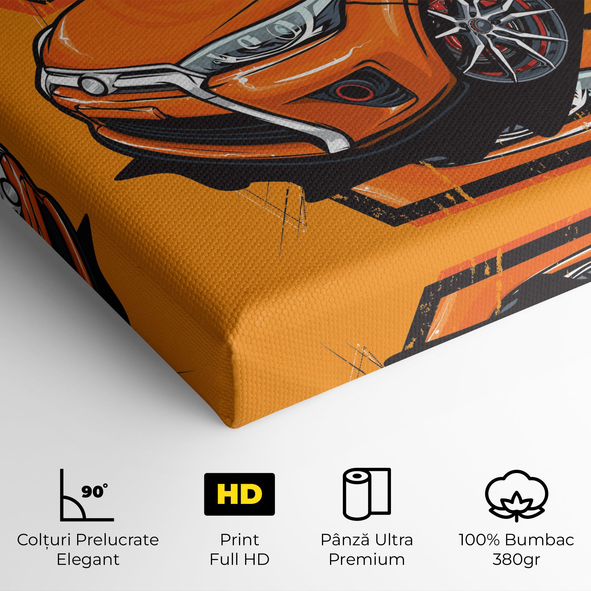 Tablou Canvas Racing Orange Car mockup 4