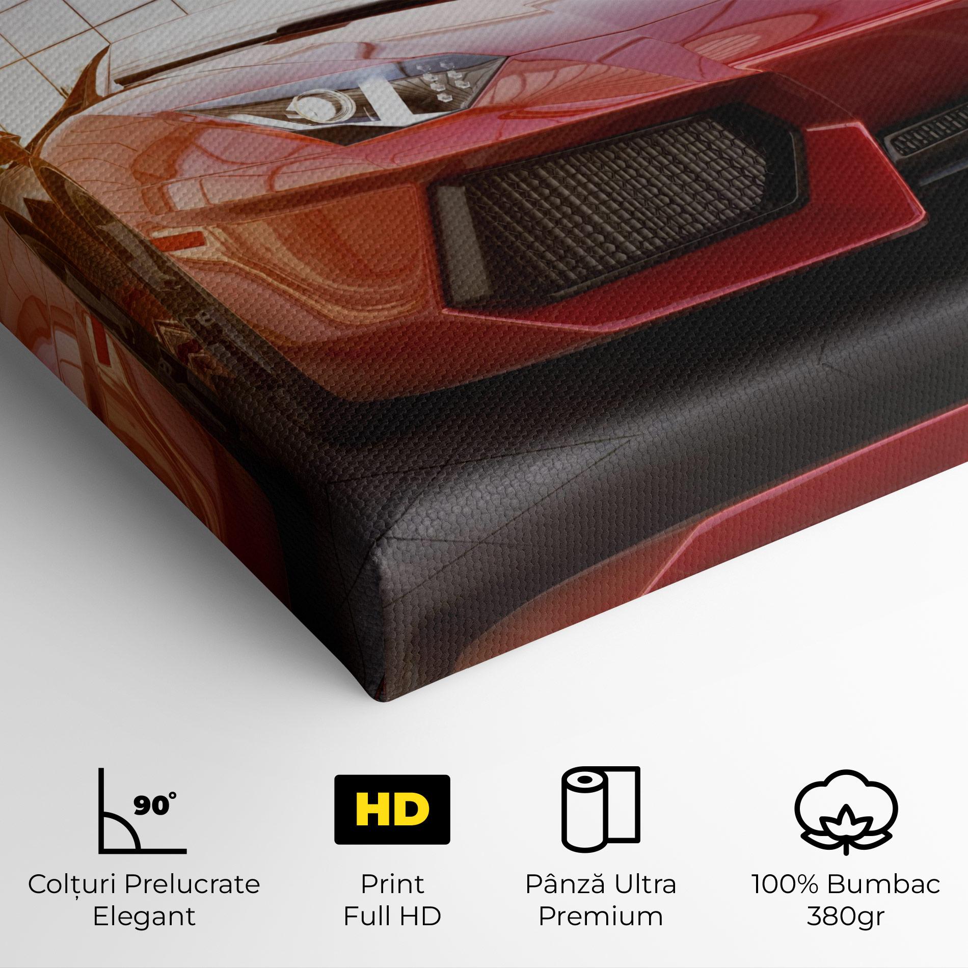 Tablou Canvas Red Lambo Outside mockup 4
