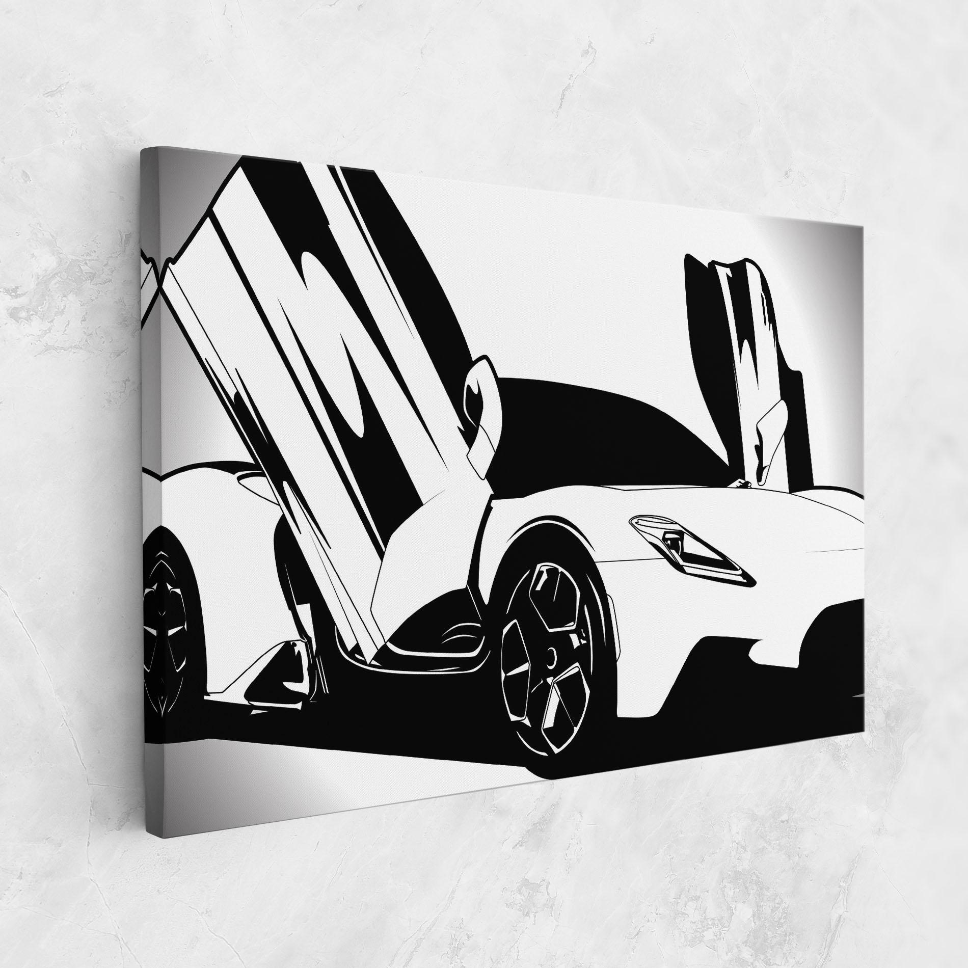 Tablou Canvas Black White Car mockup 1