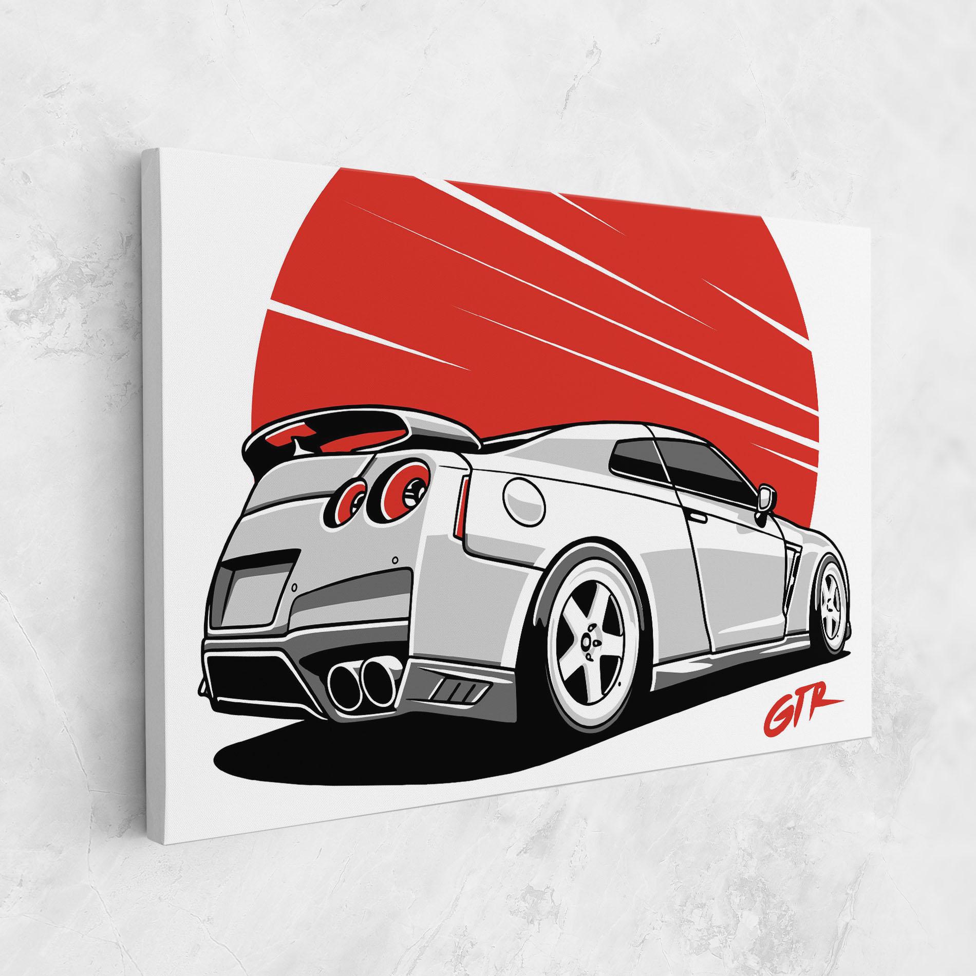 Tablou Canvas Grey Gtr Car mockup 1