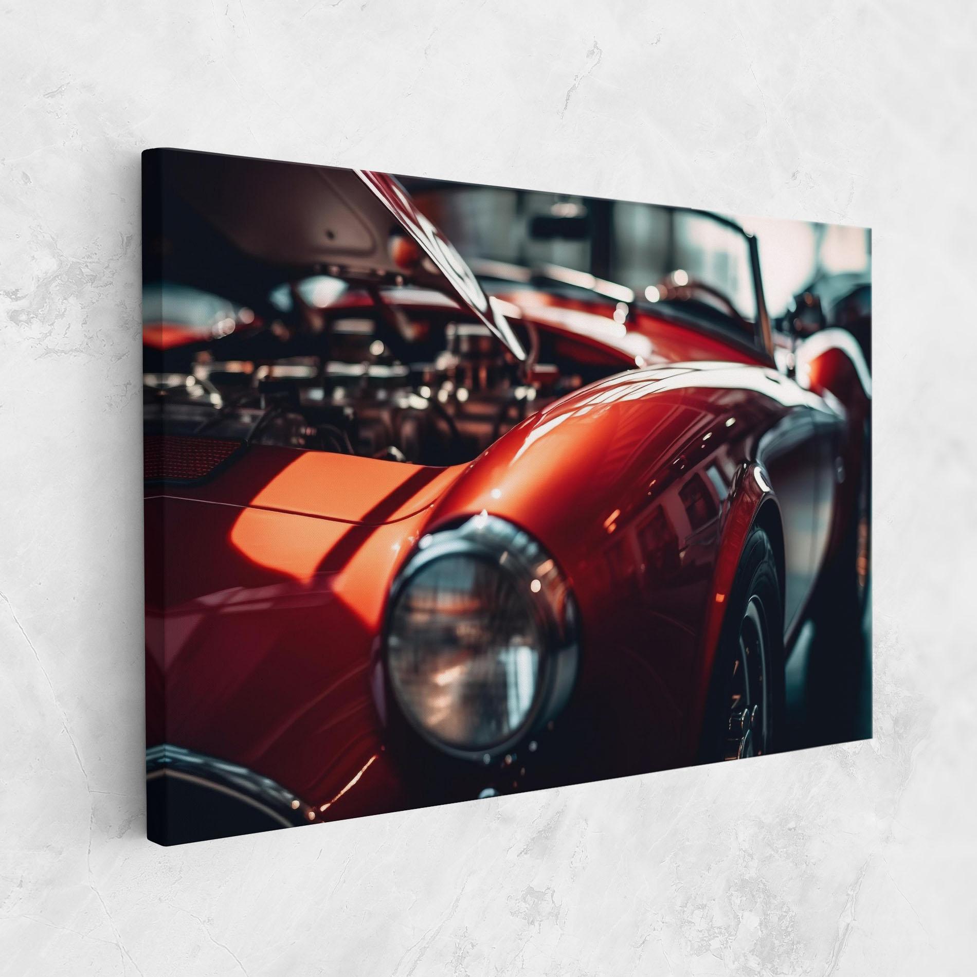 Tablou Canvas Old Vintage Red Car mockup 1