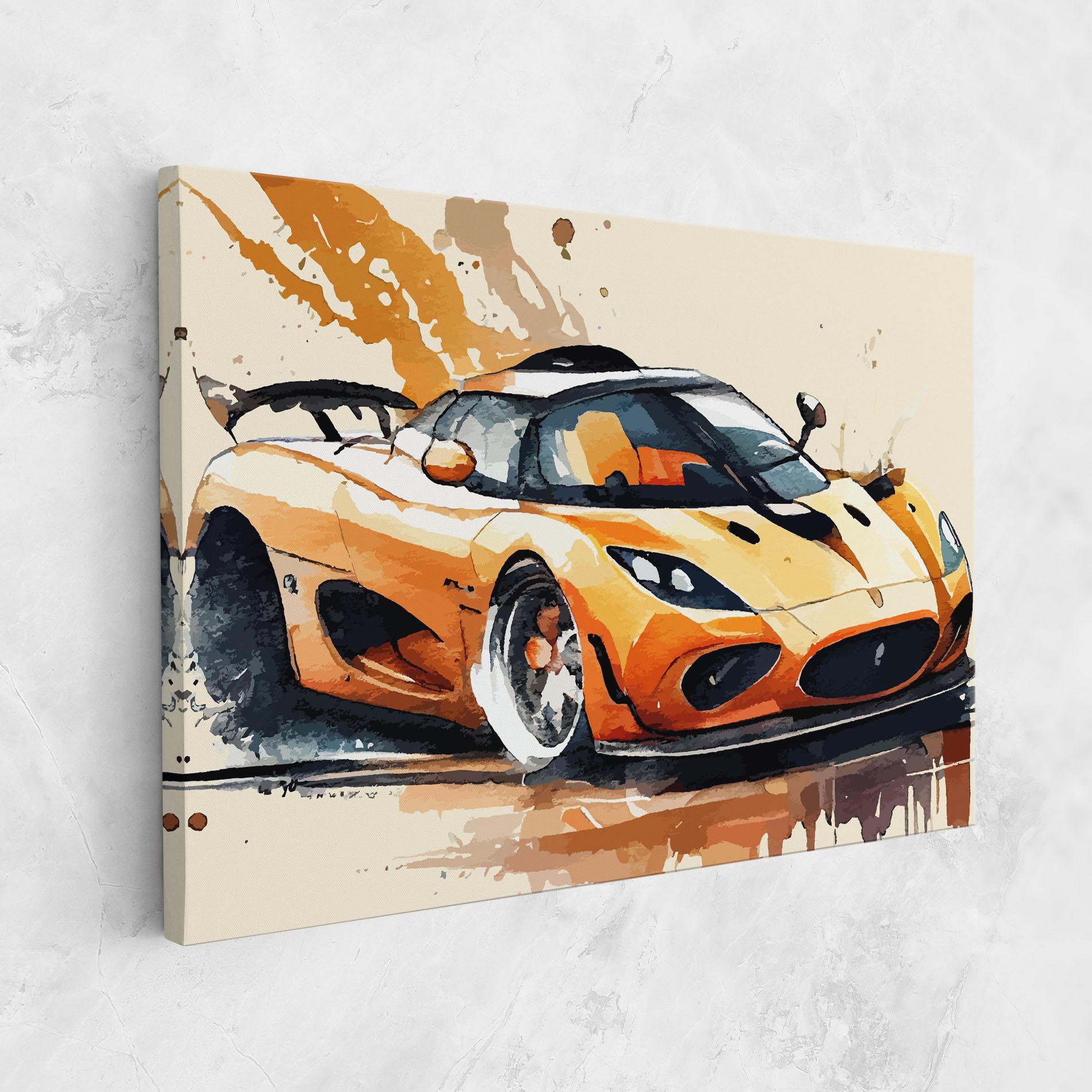 Tablou Canvas Orange Paint Car mockup 1