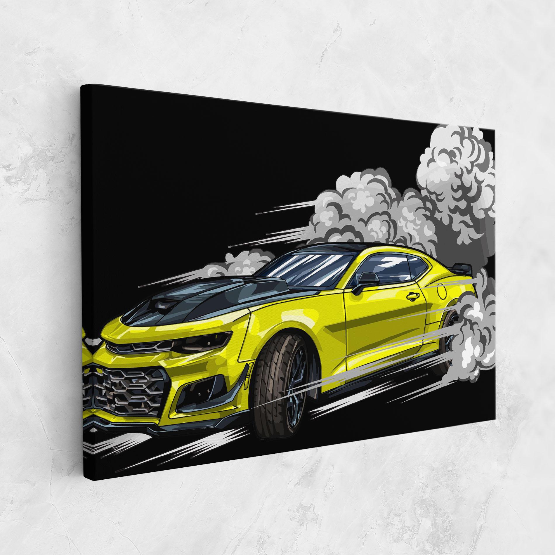 Tablou Canvas Racing Car Smoke mockup 1