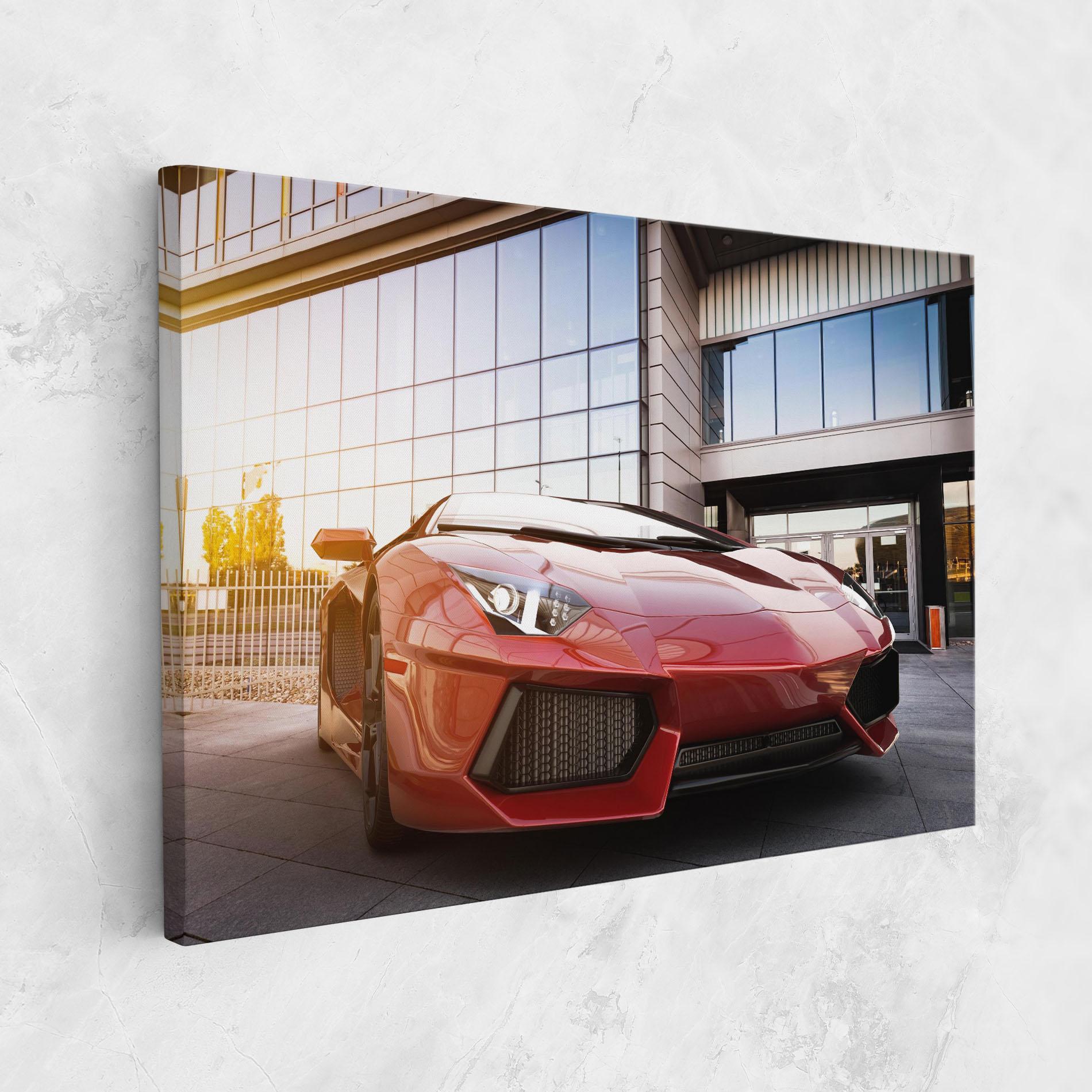 Tablou Canvas Red Lambo Outside mockup 1