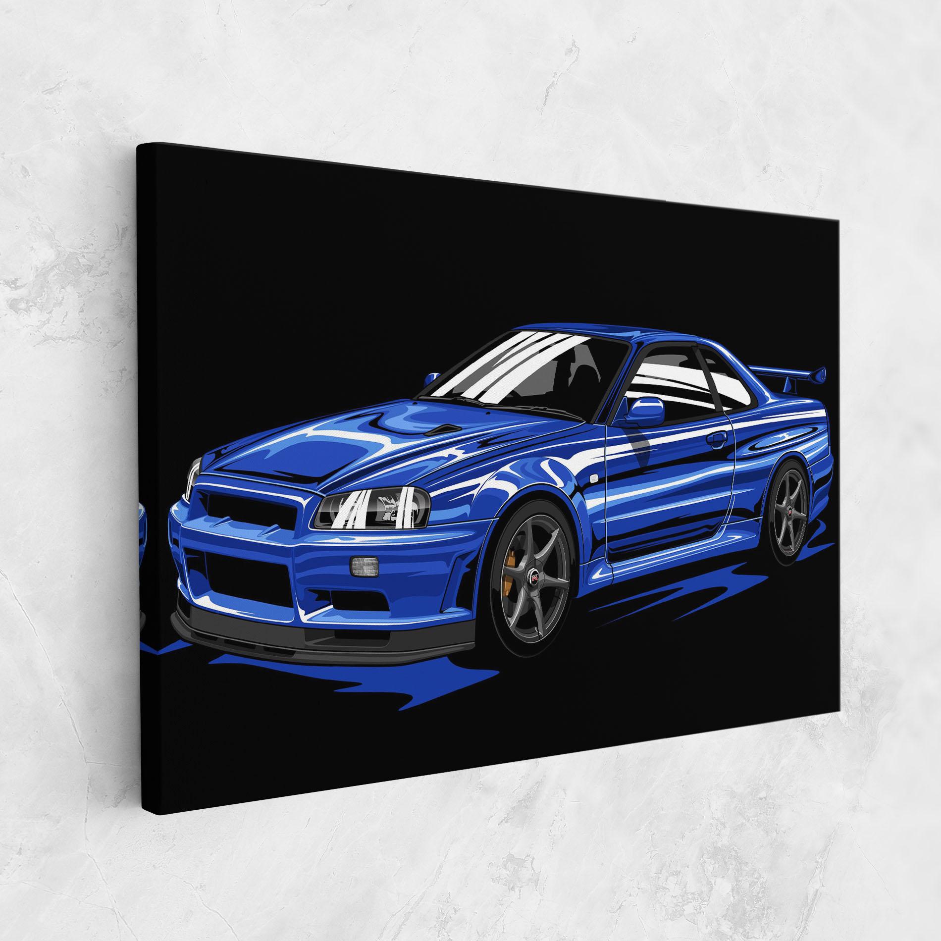 Tablou Canvas Sport Blue Car mockup 1