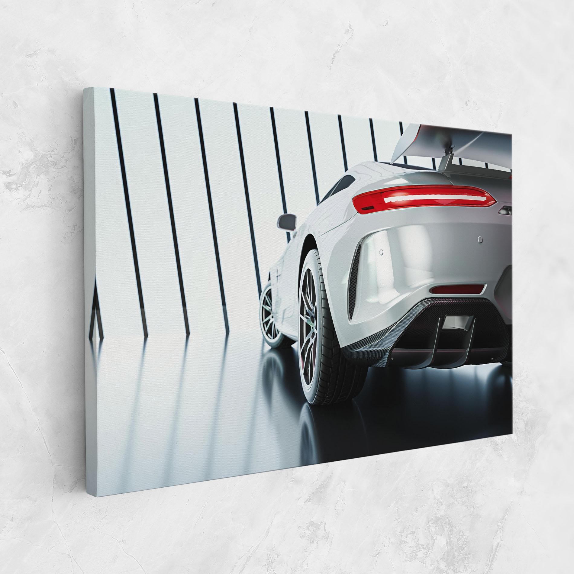 Tablou Canvas White Mercedes Amg mockup 1