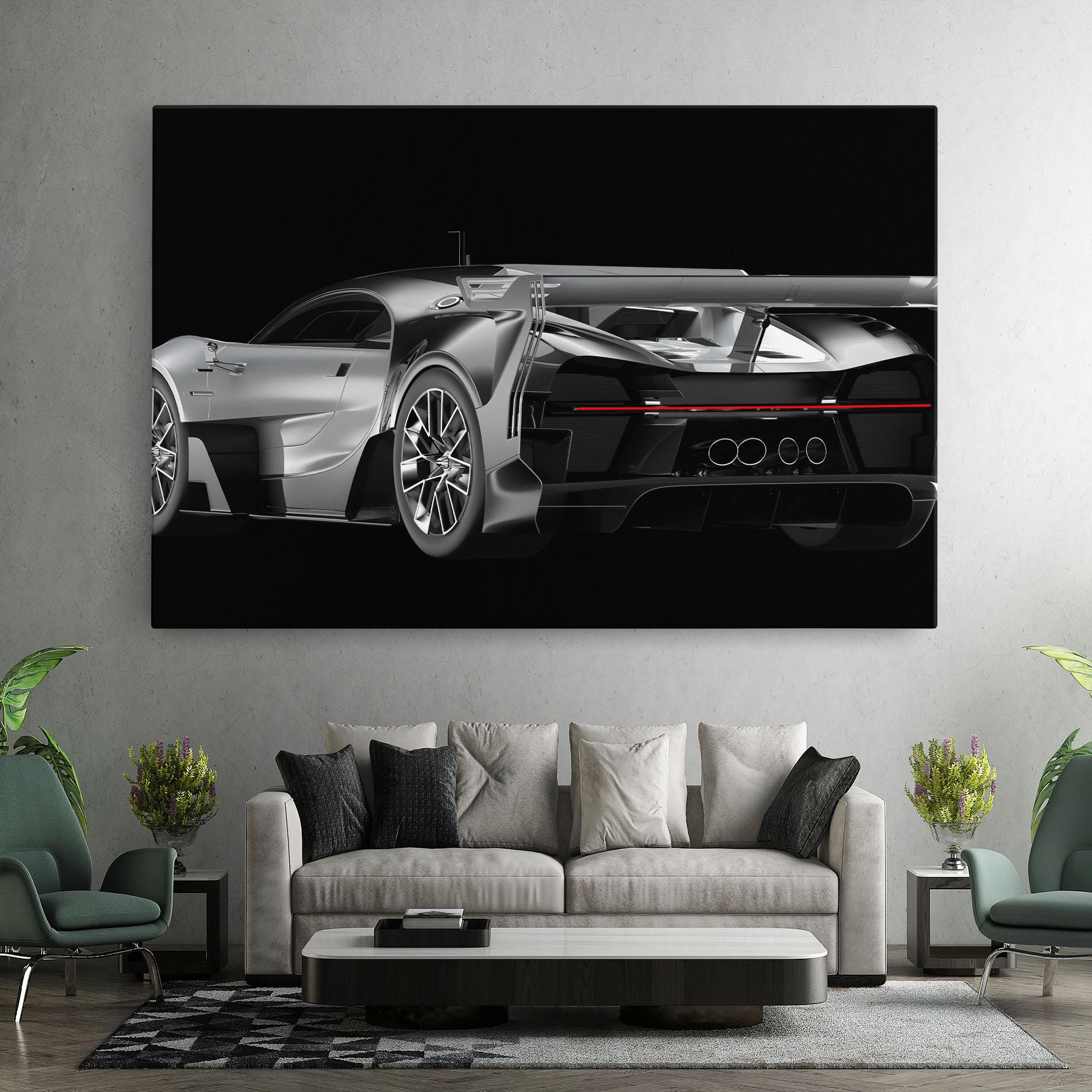 Tablou Canvas Black Rear Hypercar mockup 7