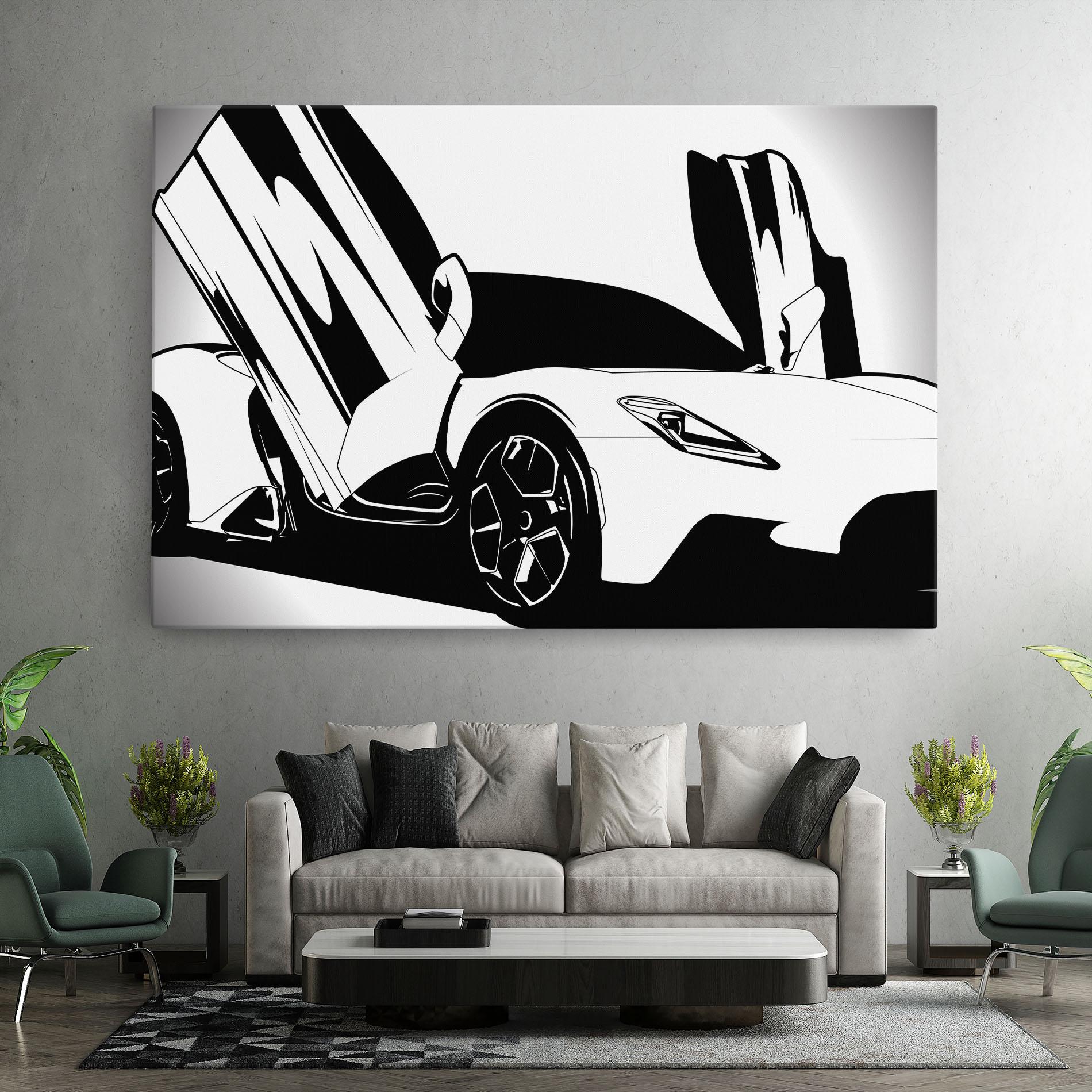 Tablou Canvas Black White Car mockup 7
