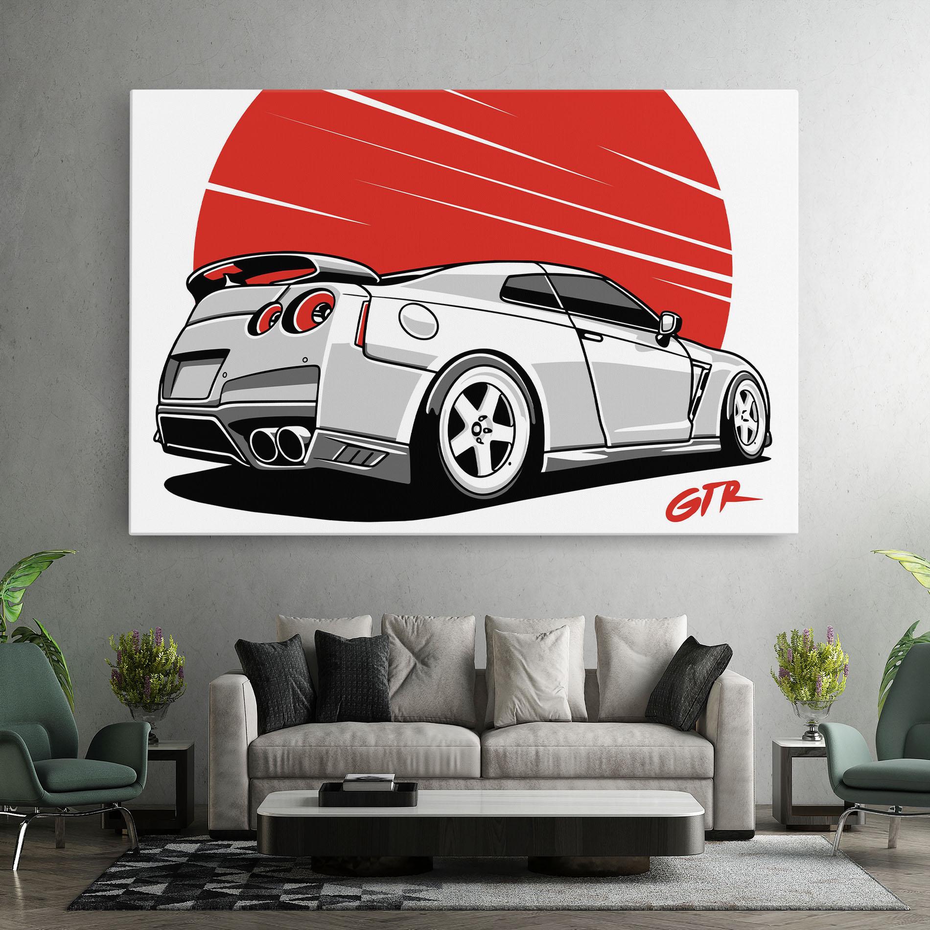 Tablou Canvas Grey Gtr Car mockup 7