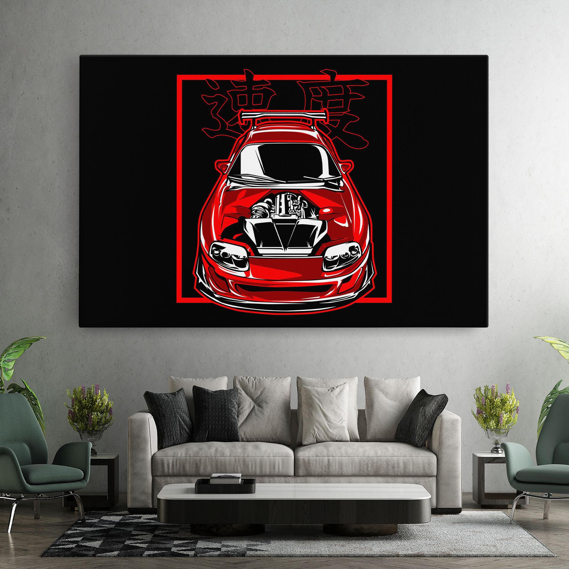 Tablou Canvas Japanese Red Car mockup 7