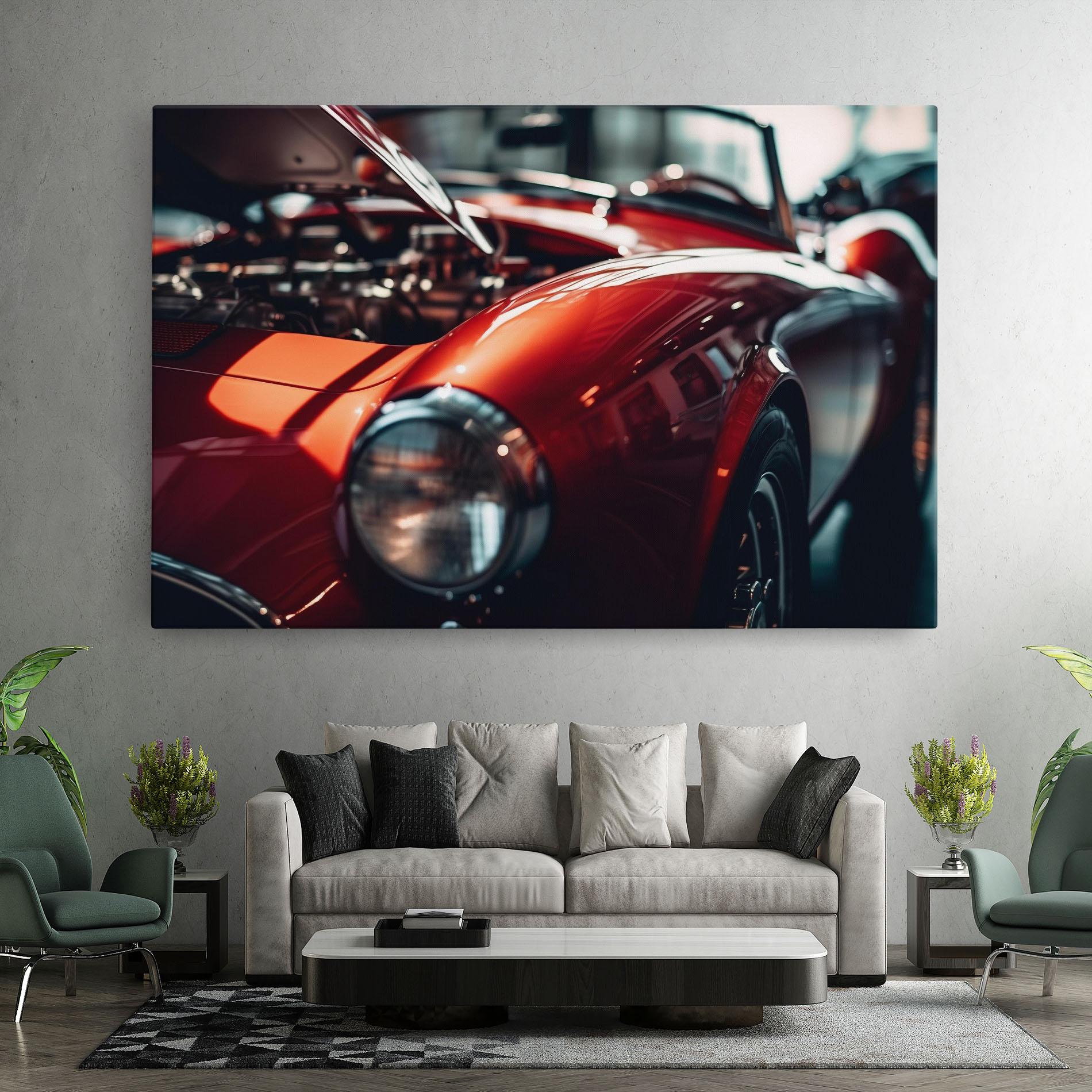 Tablou Canvas Old Vintage Red Car mockup 7