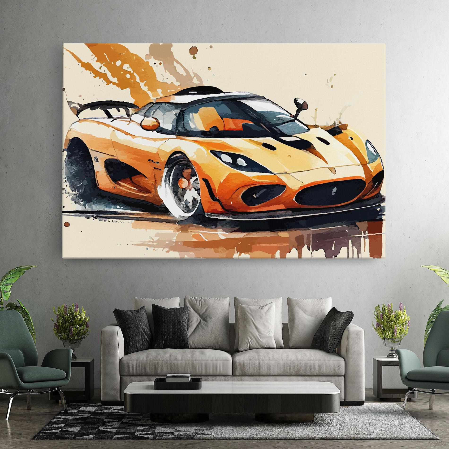 Tablou Canvas Orange Paint Car mockup 7