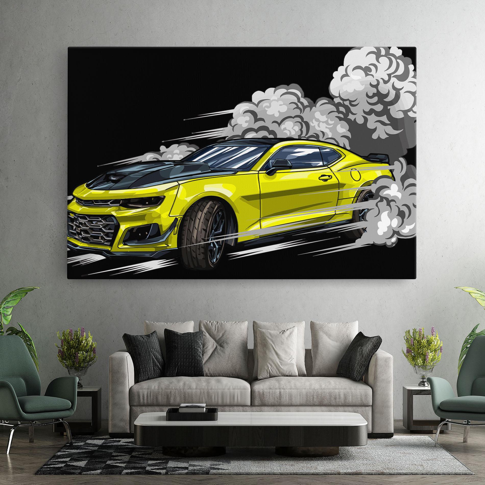 Tablou Canvas Racing Car Smoke mockup 7