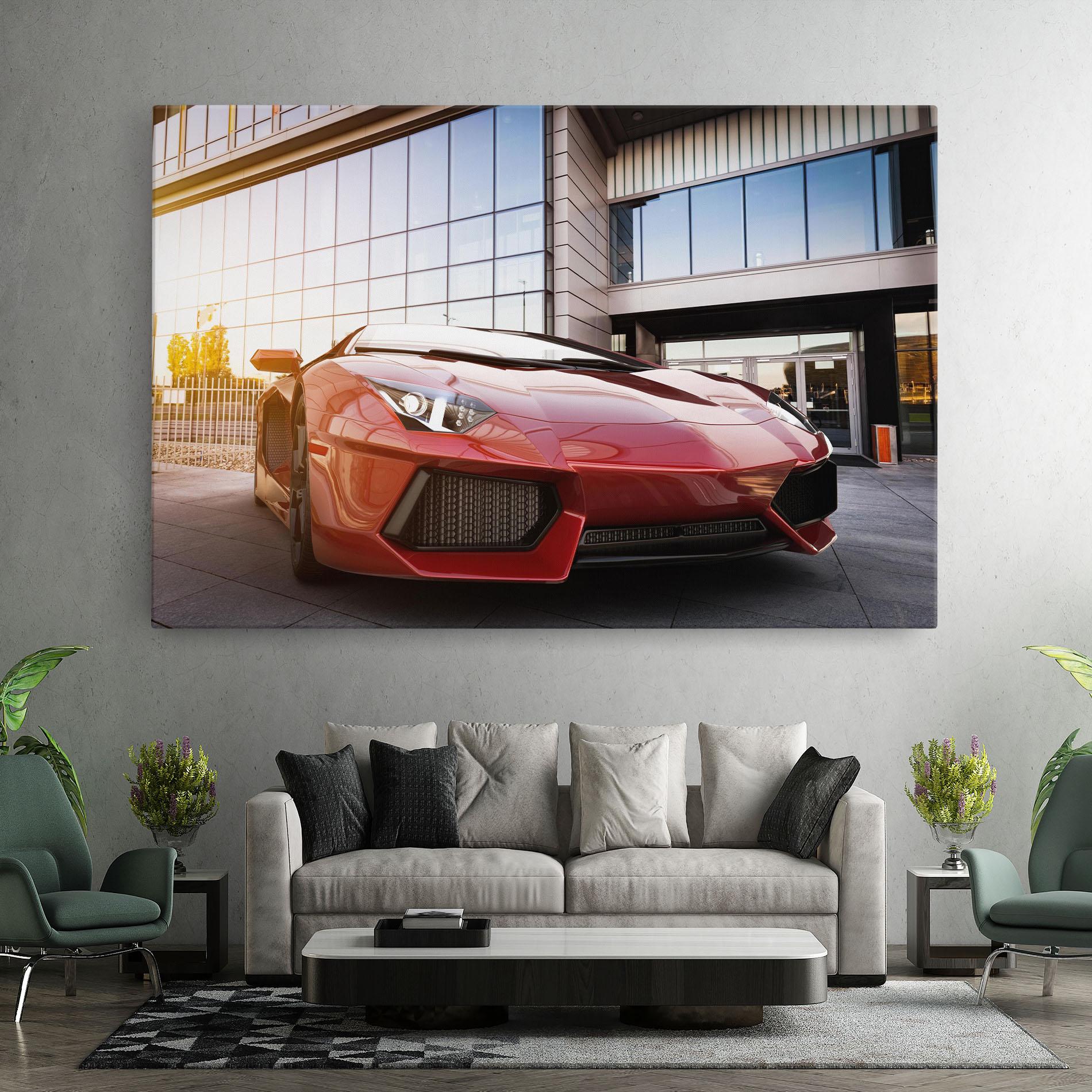 Tablou Canvas Red Lambo Outside mockup 7