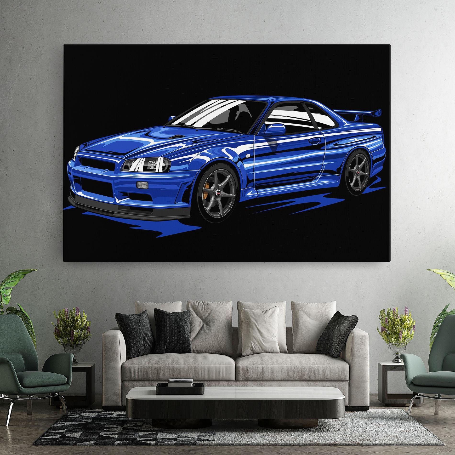 Tablou Canvas Sport Blue Car mockup 7