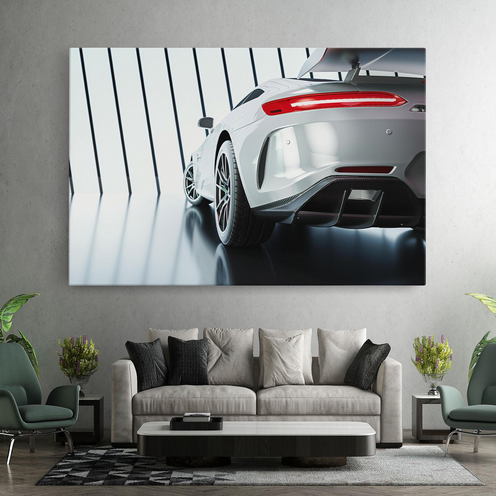 Tablou Canvas White Mercedes Amg mockup 7