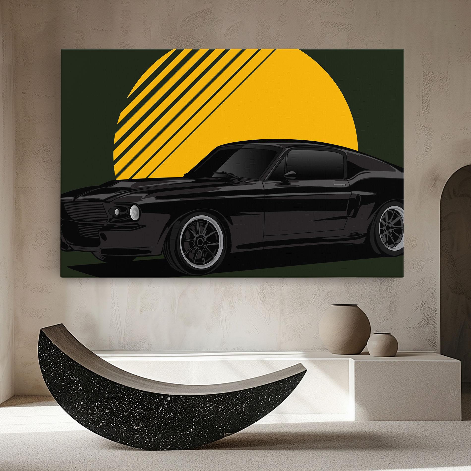 Tablou Canvas Black Car Sun mockup 8