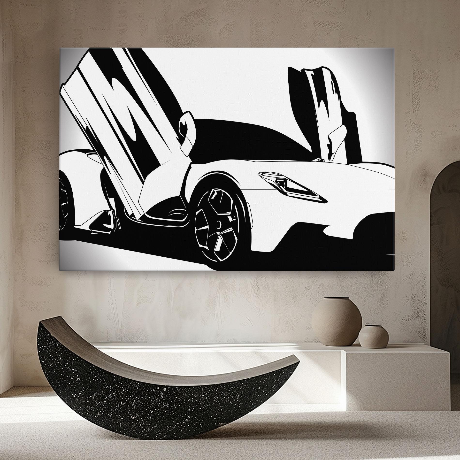 Tablou Canvas Black White Car mockup 8
