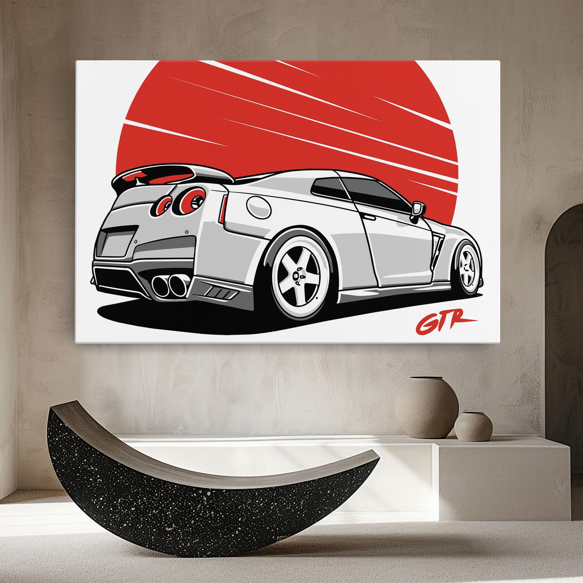 Tablou Canvas Grey Gtr Car mockup 8
