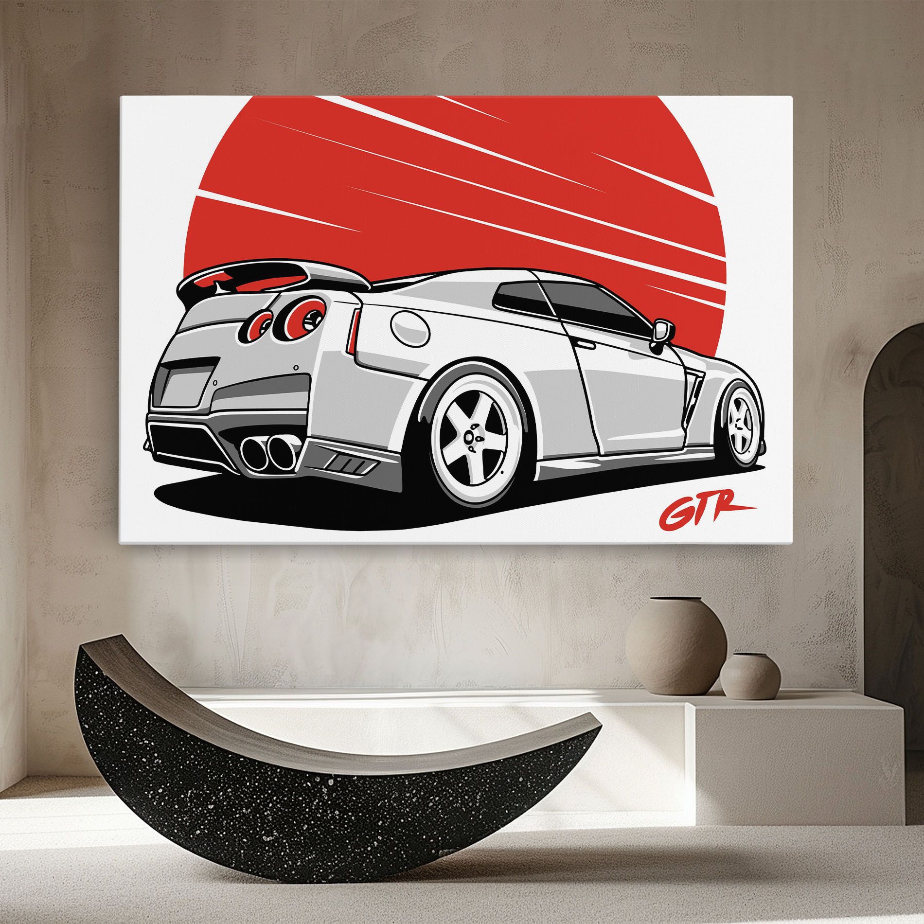 Grey Gtr Car mockup 8